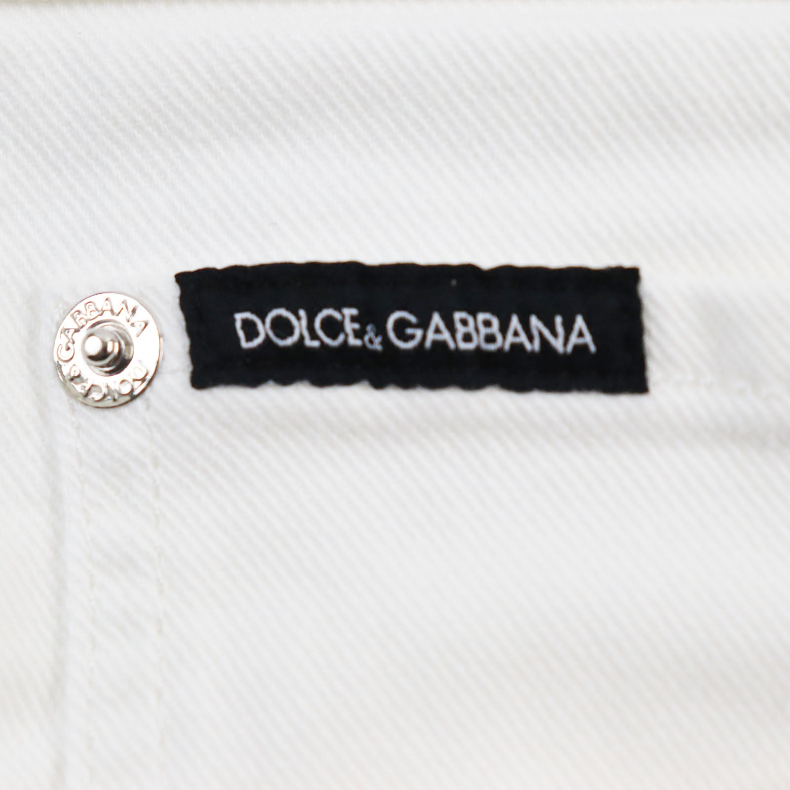 Dolce & Gabbana Slim Fit White Denim Pants