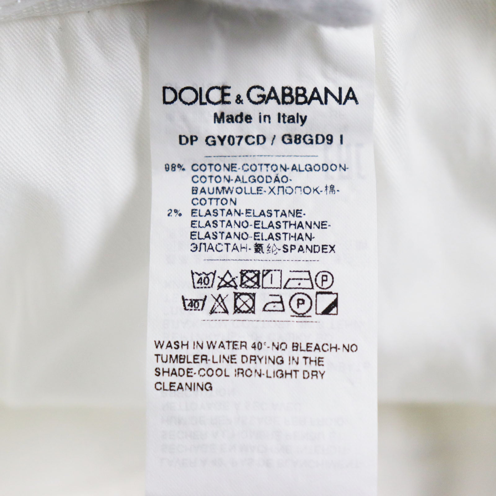 Dolce & Gabbana Slim Fit White Denim Pants