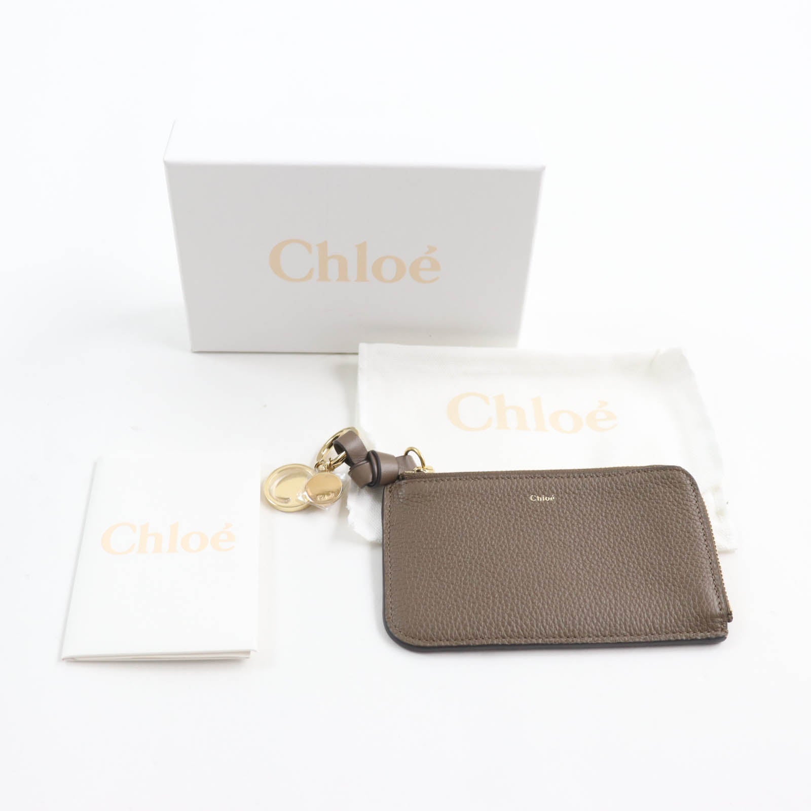 Chloe Alphabet Leather Wallet Brown