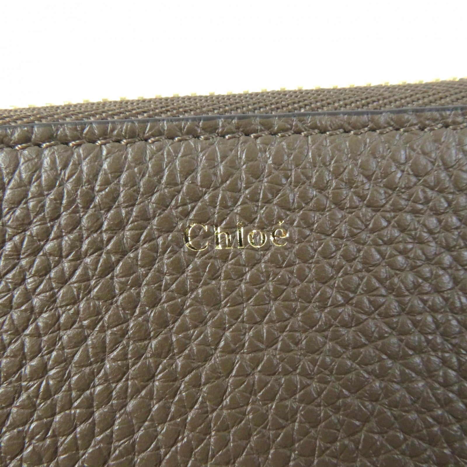 Chloe Alphabet Leather Wallet Brown