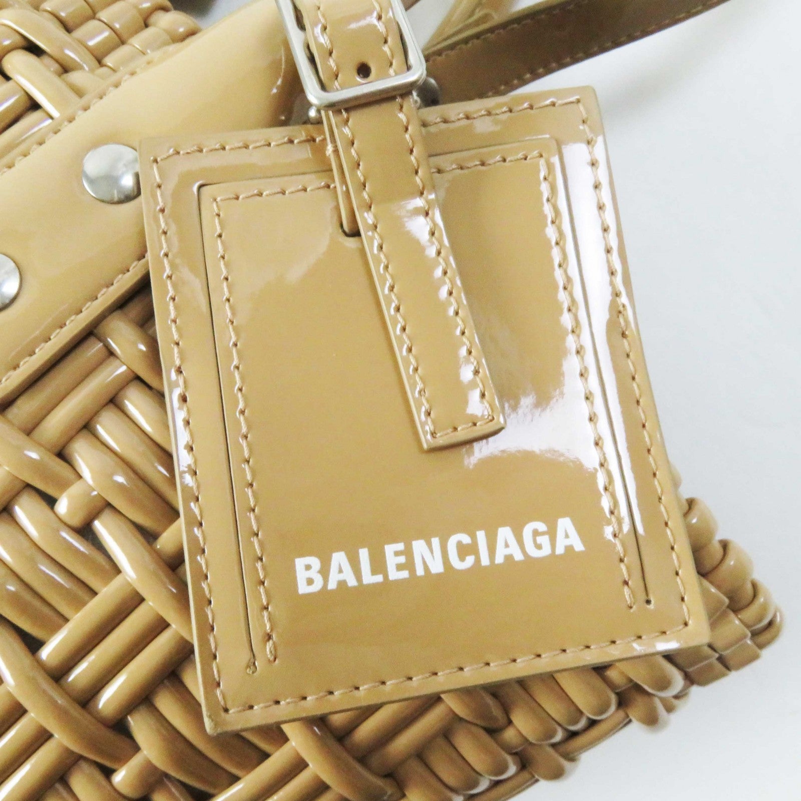 Balenciaga Bistro XS 2WAY Basket Bag Beige