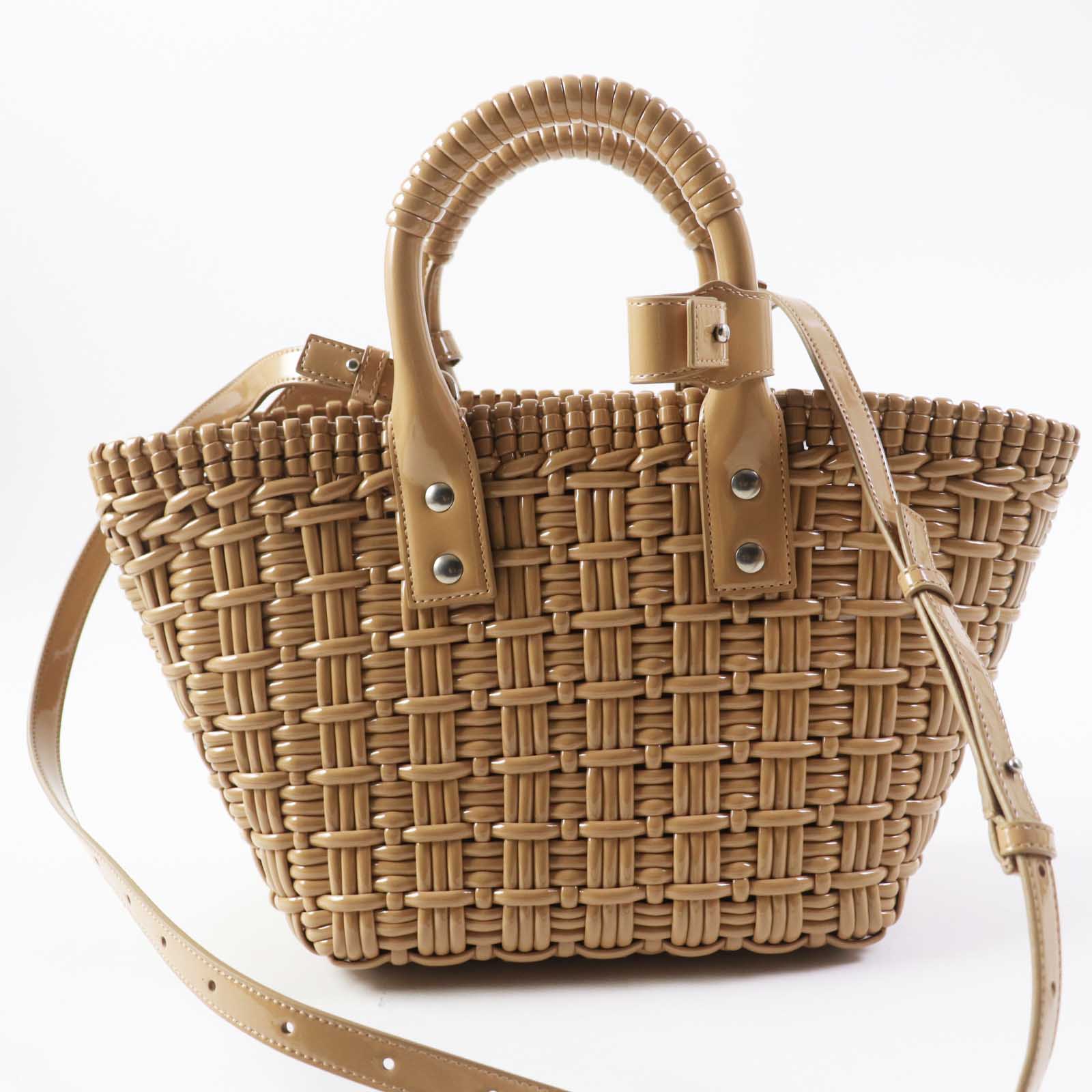 Balenciaga Bistro XS 2WAY Basket Bag Beige