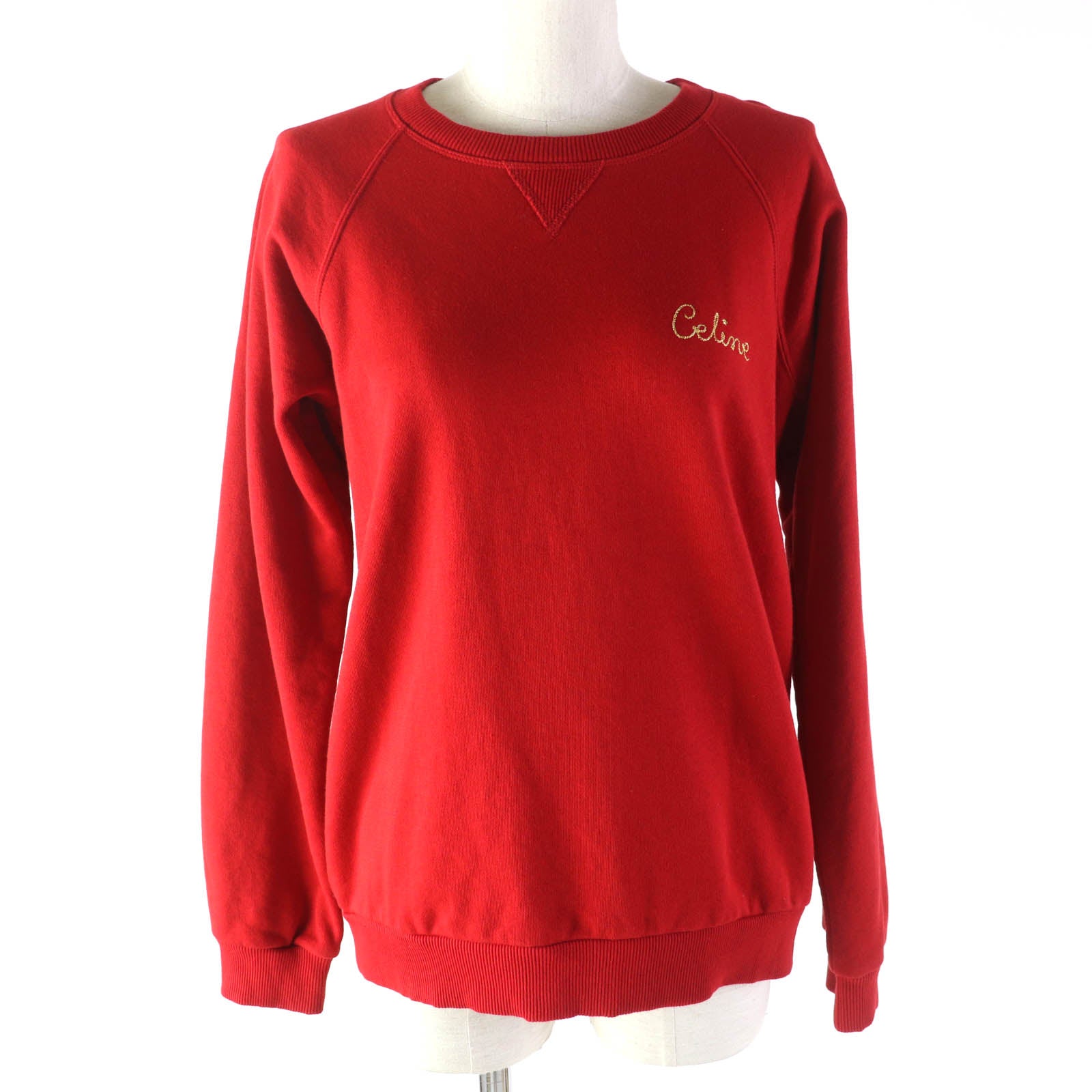 Celine Cotton Polyurethane Crew Neck Sweatshirt Red M