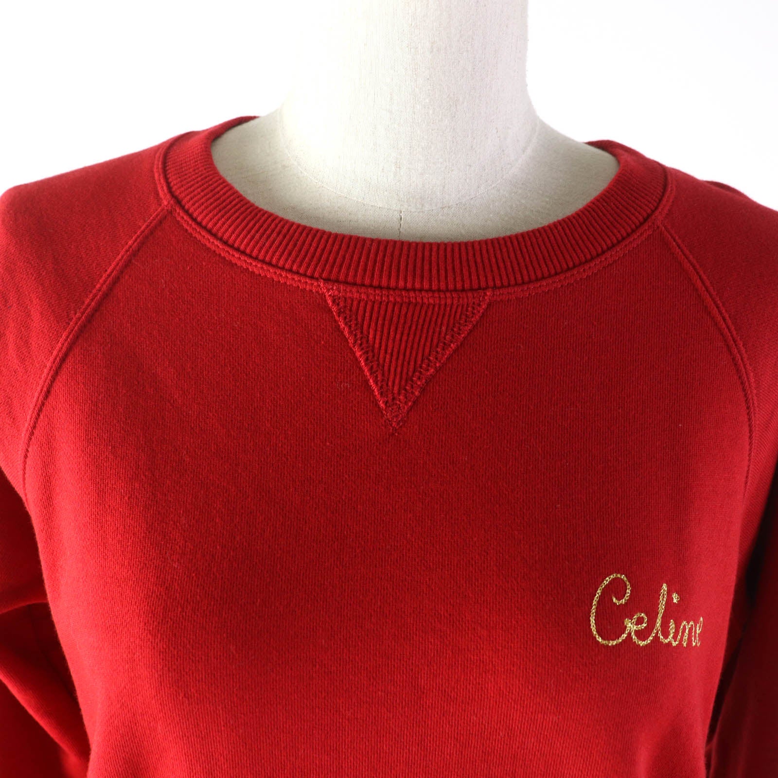 Celine Cotton Polyurethane Crew Neck Sweatshirt Red M