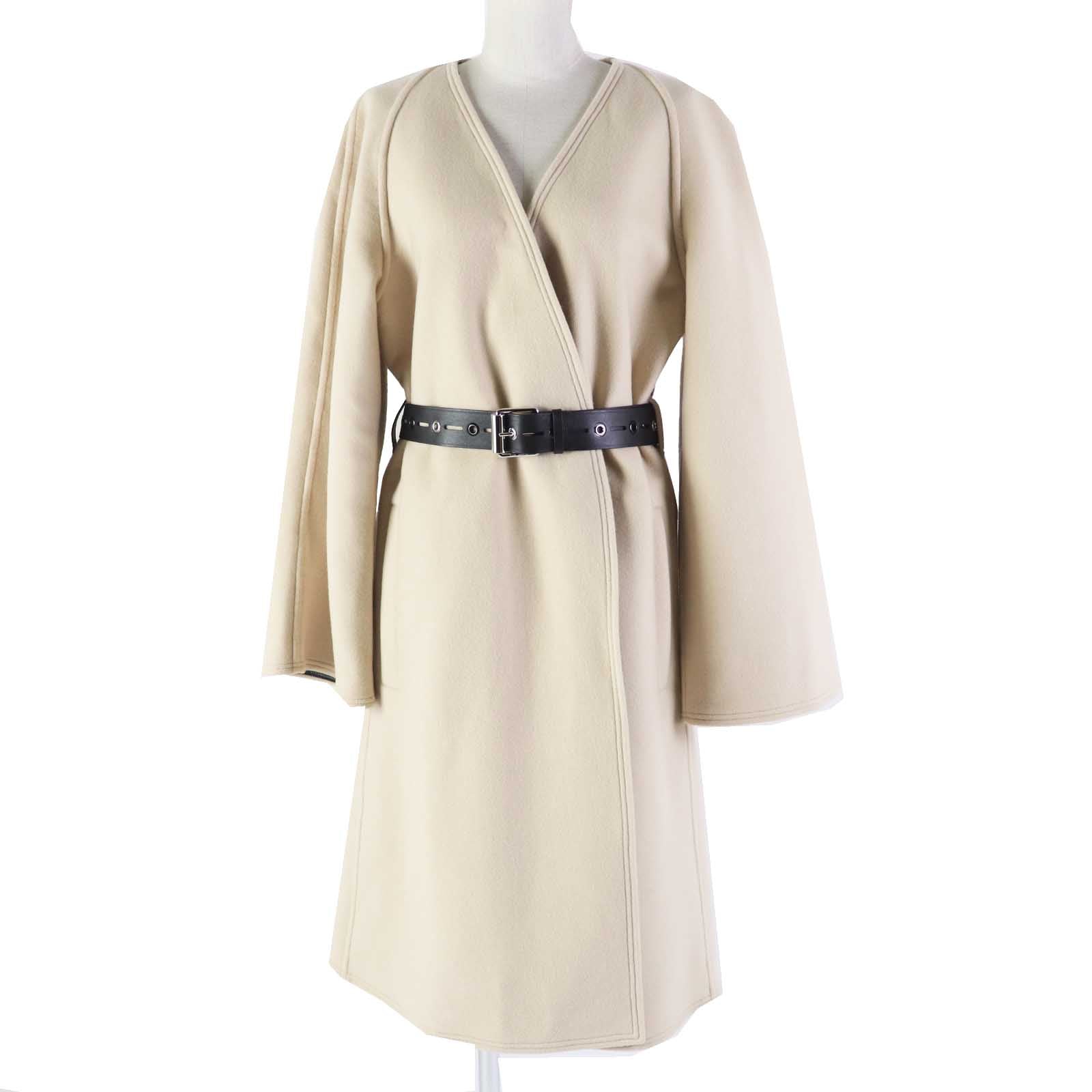 Louis Vuitton Cashmere Rayon Coat Light Beige Women