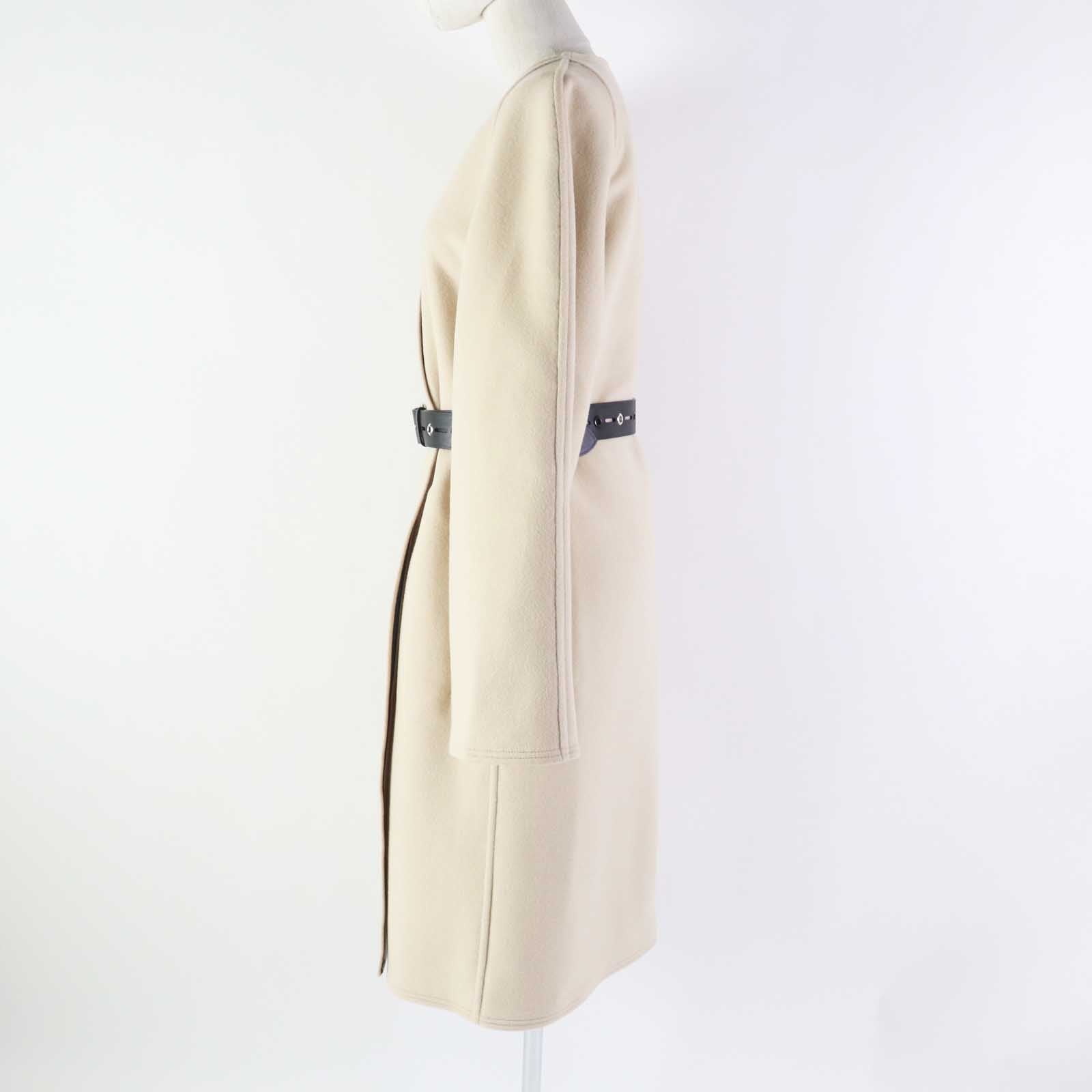 Louis Vuitton Cashmere Rayon Coat Light Beige Women