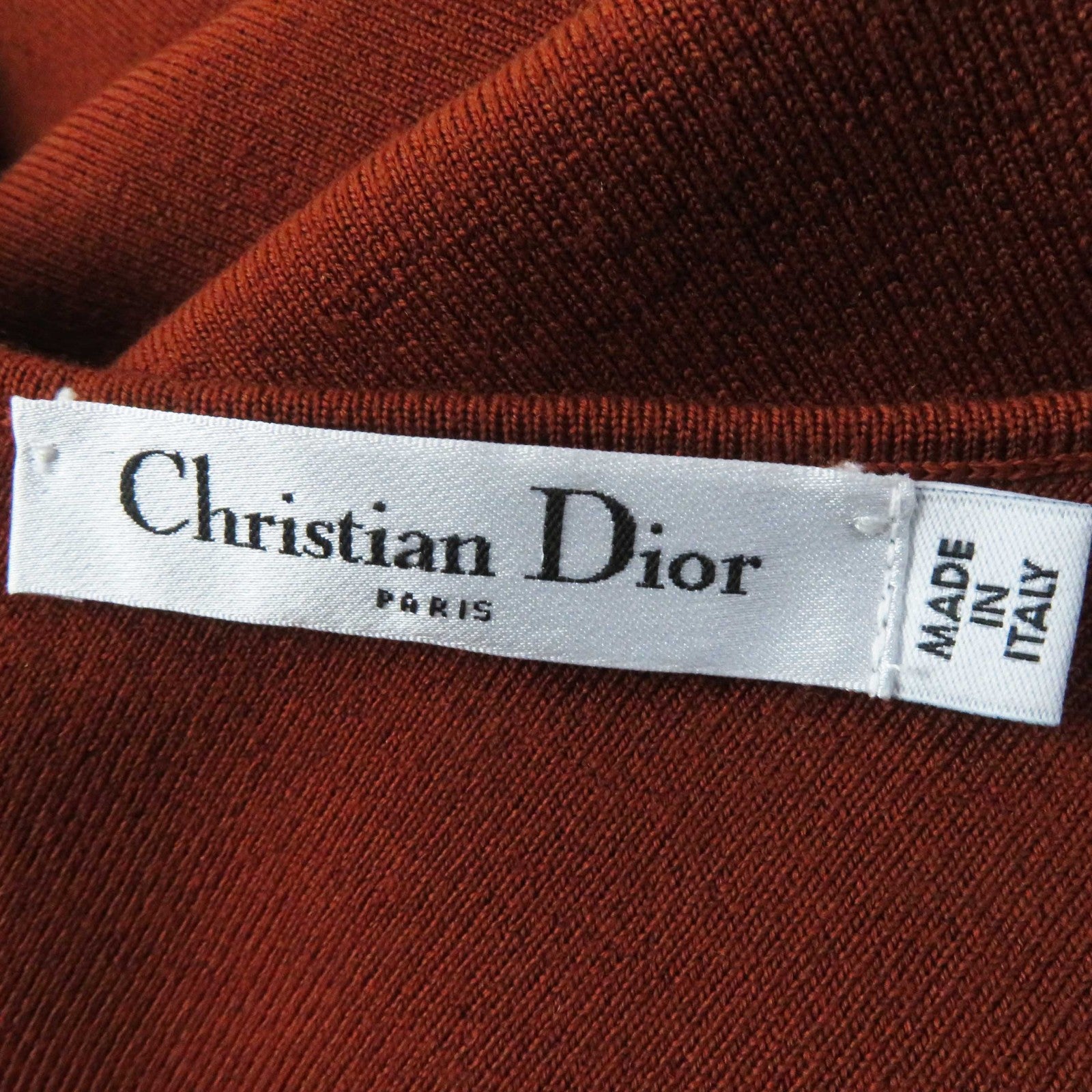 Dior Wool Nylon Knit Jumper Skirt Brown 40