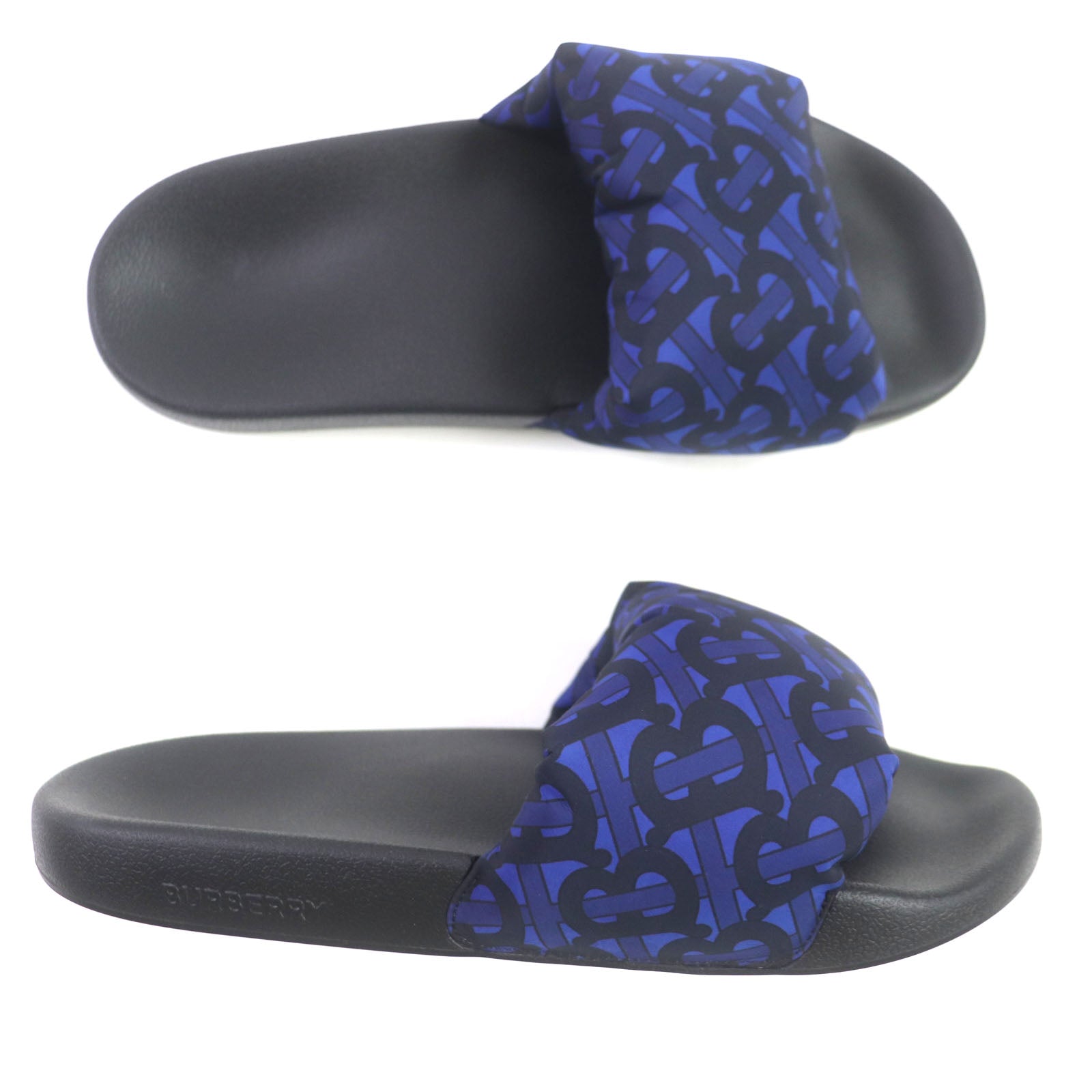 Burberry TB Monogram Print Slides Sandals Navy 41