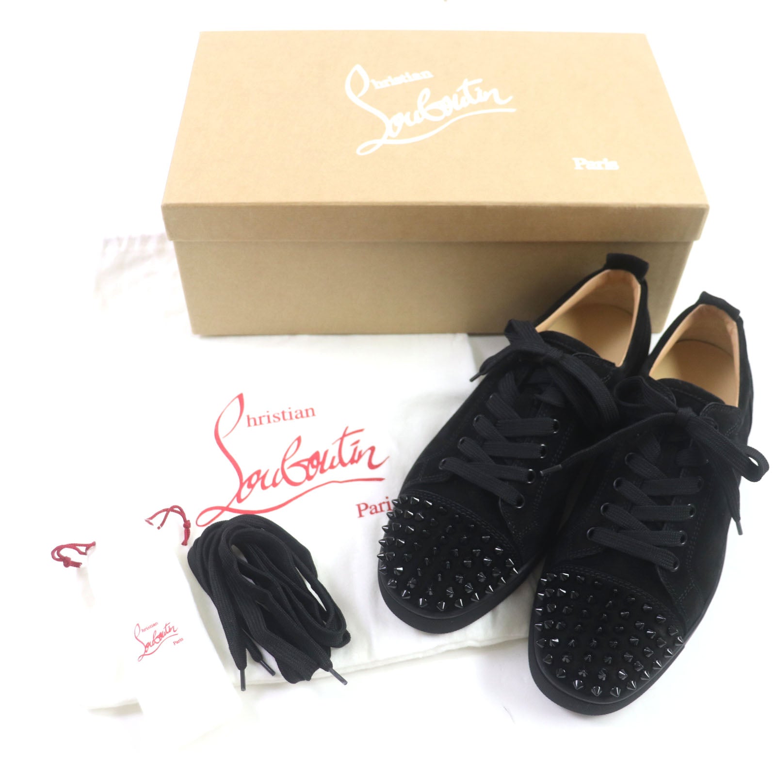 Christian Louboutin Suede Low Cut Sneakers Black