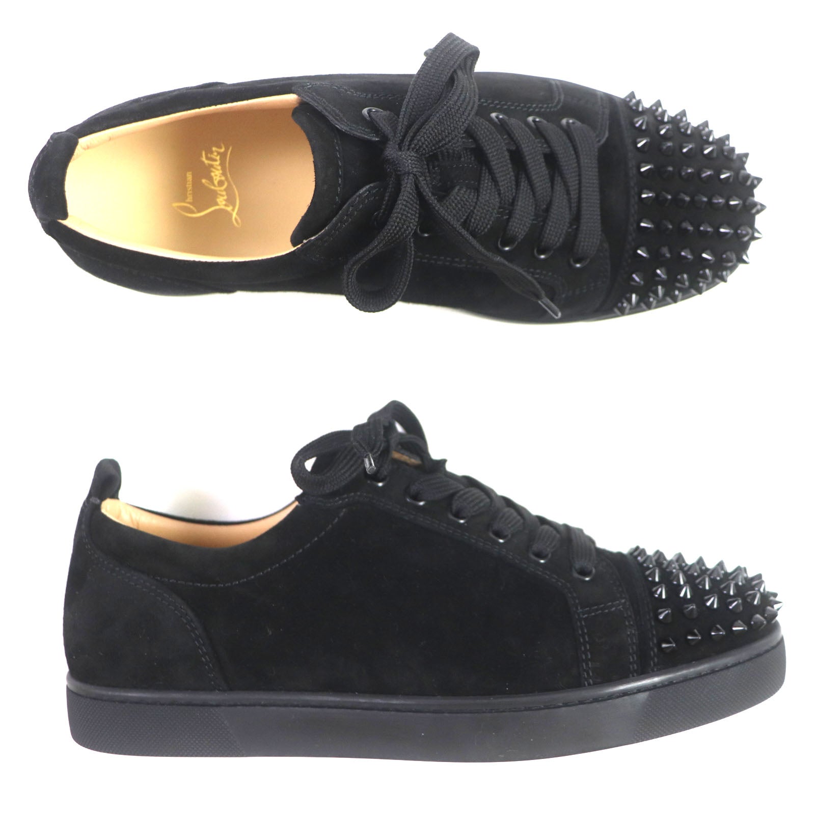 Christian Louboutin Suede Low Cut Sneakers Black