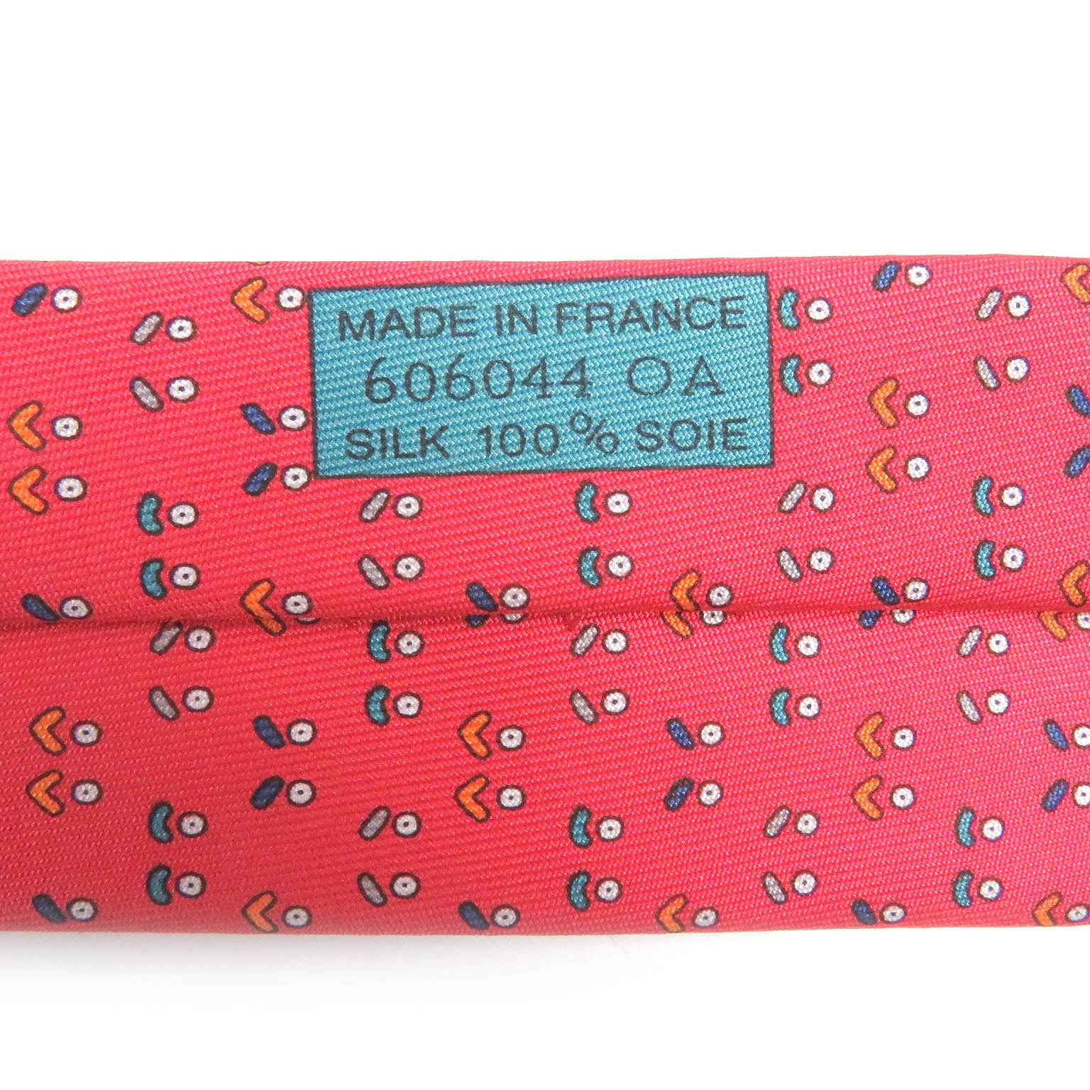 Hermes Silk Face Pattern Tie Red