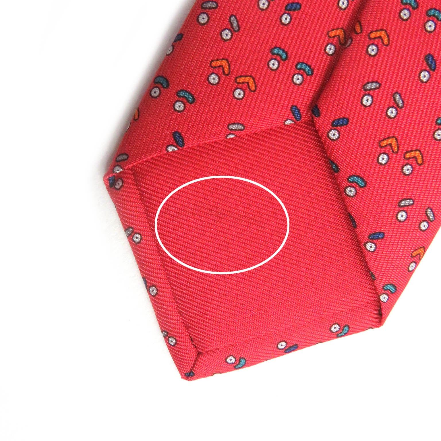 Hermes Silk Face Pattern Tie Red