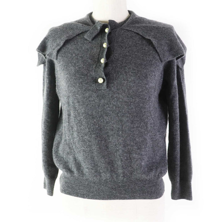 Dior Cashmere Knit Sweater Charcoal Gray 42