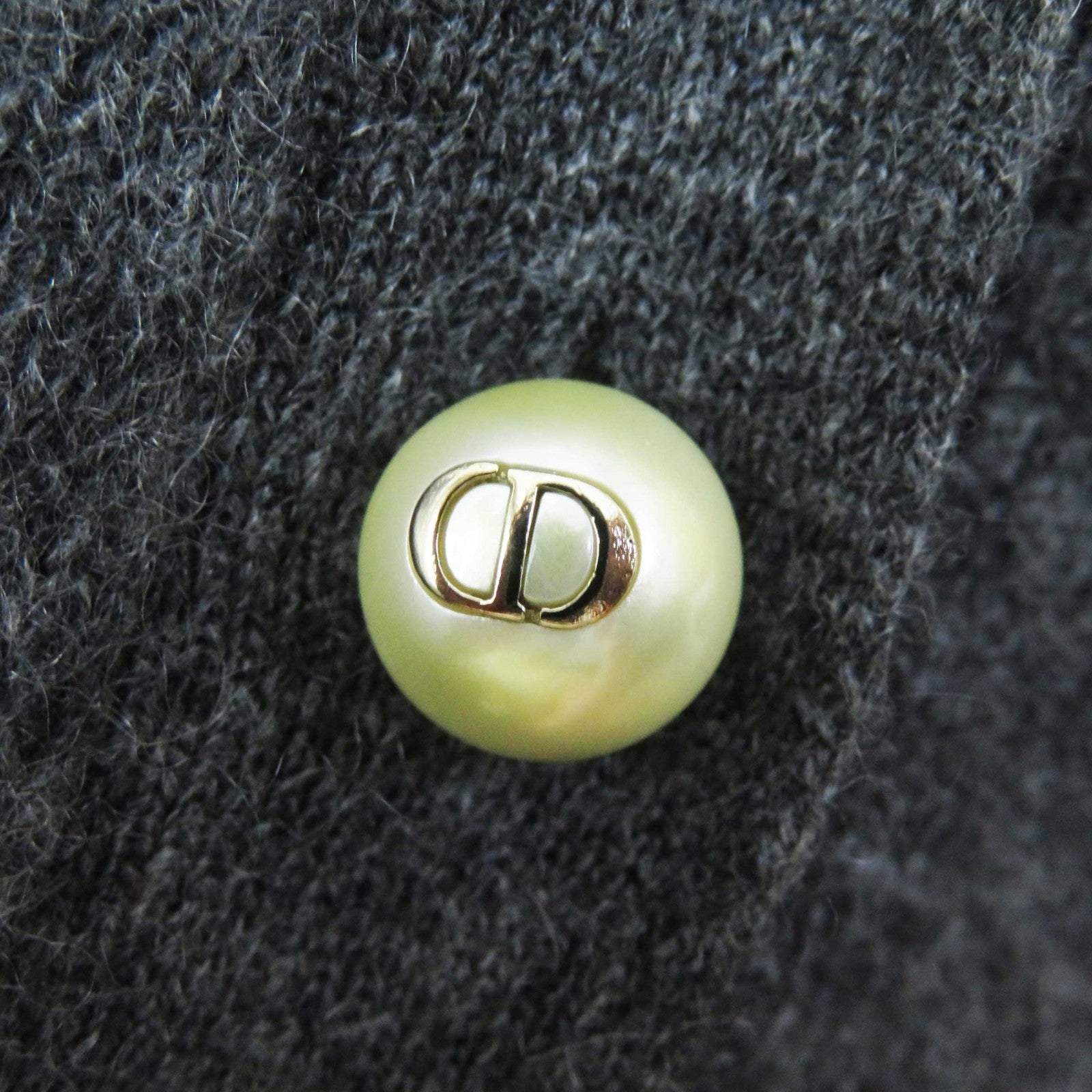 Dior Cashmere Knit CD Logo Pearl Button