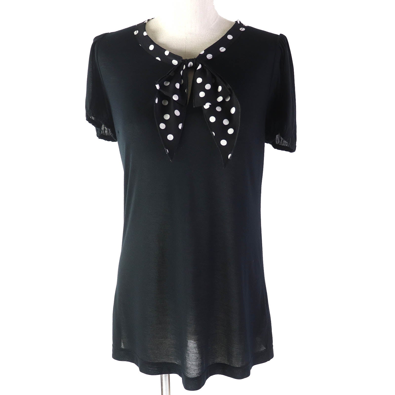 Dolce & Gabbana Dot Pattern Ribbon Short Sleeve Tee