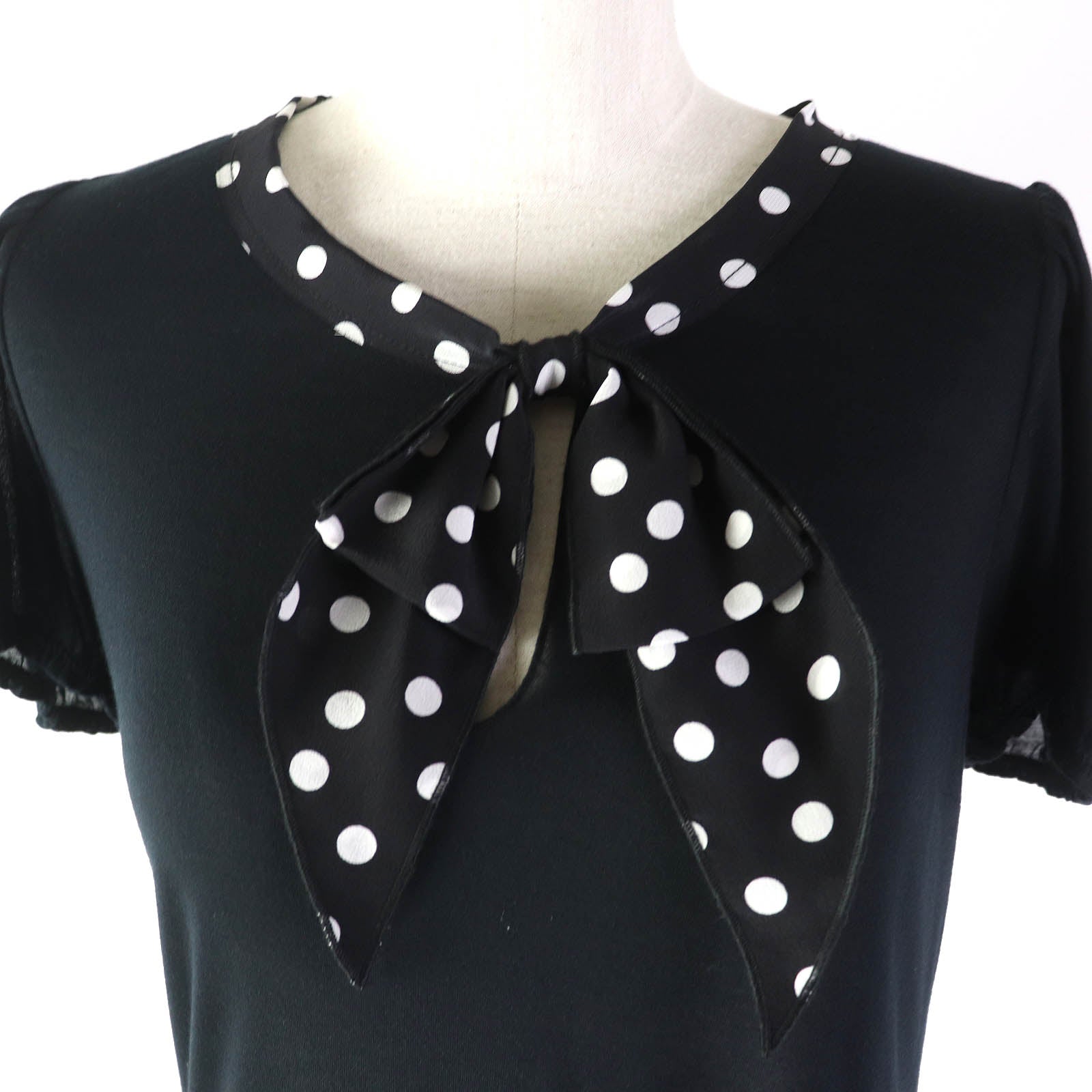 Dolce & Gabbana Dot Pattern Ribbon Short Sleeve Tee