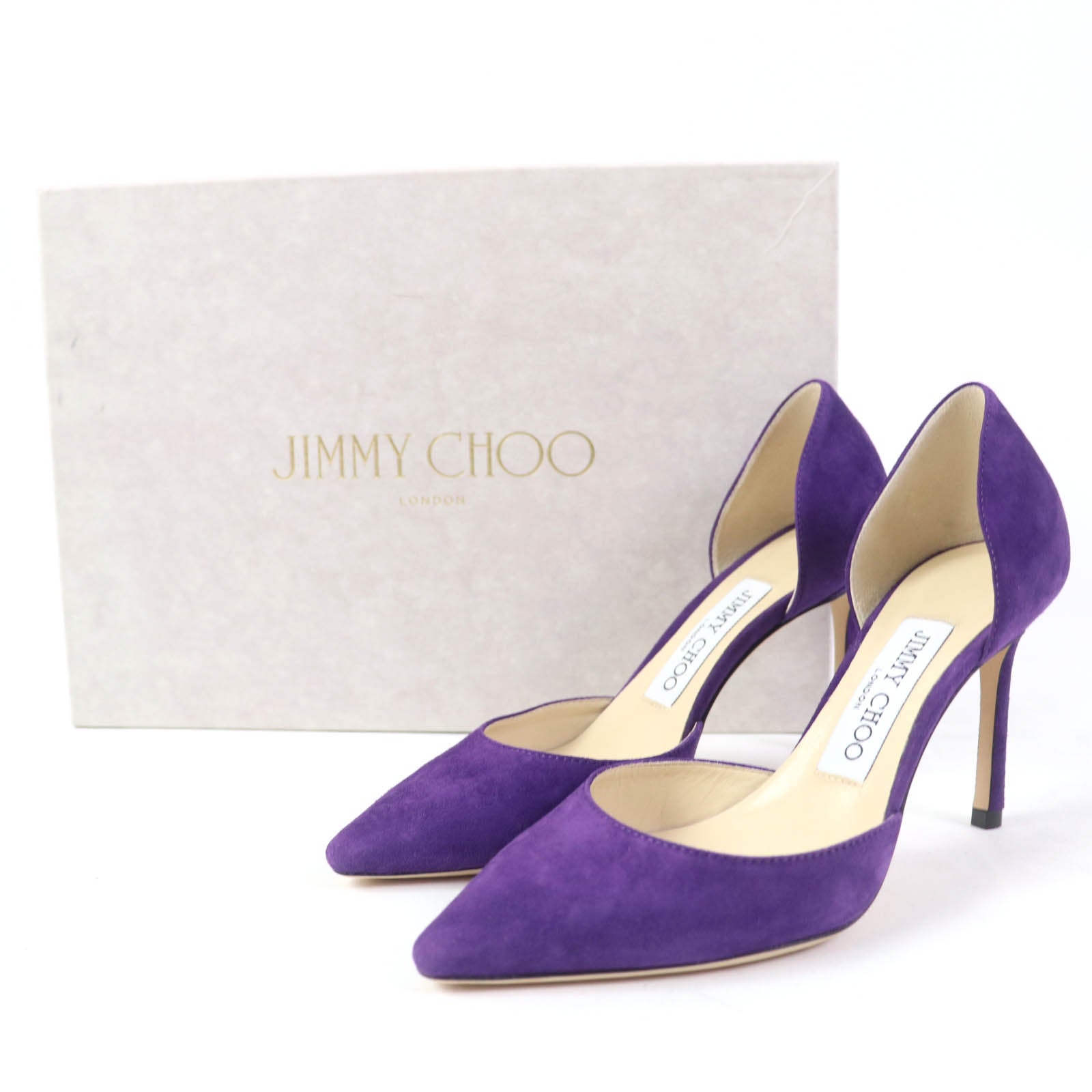 Jimmy Choo Esther 85 Suede Pumps Purple