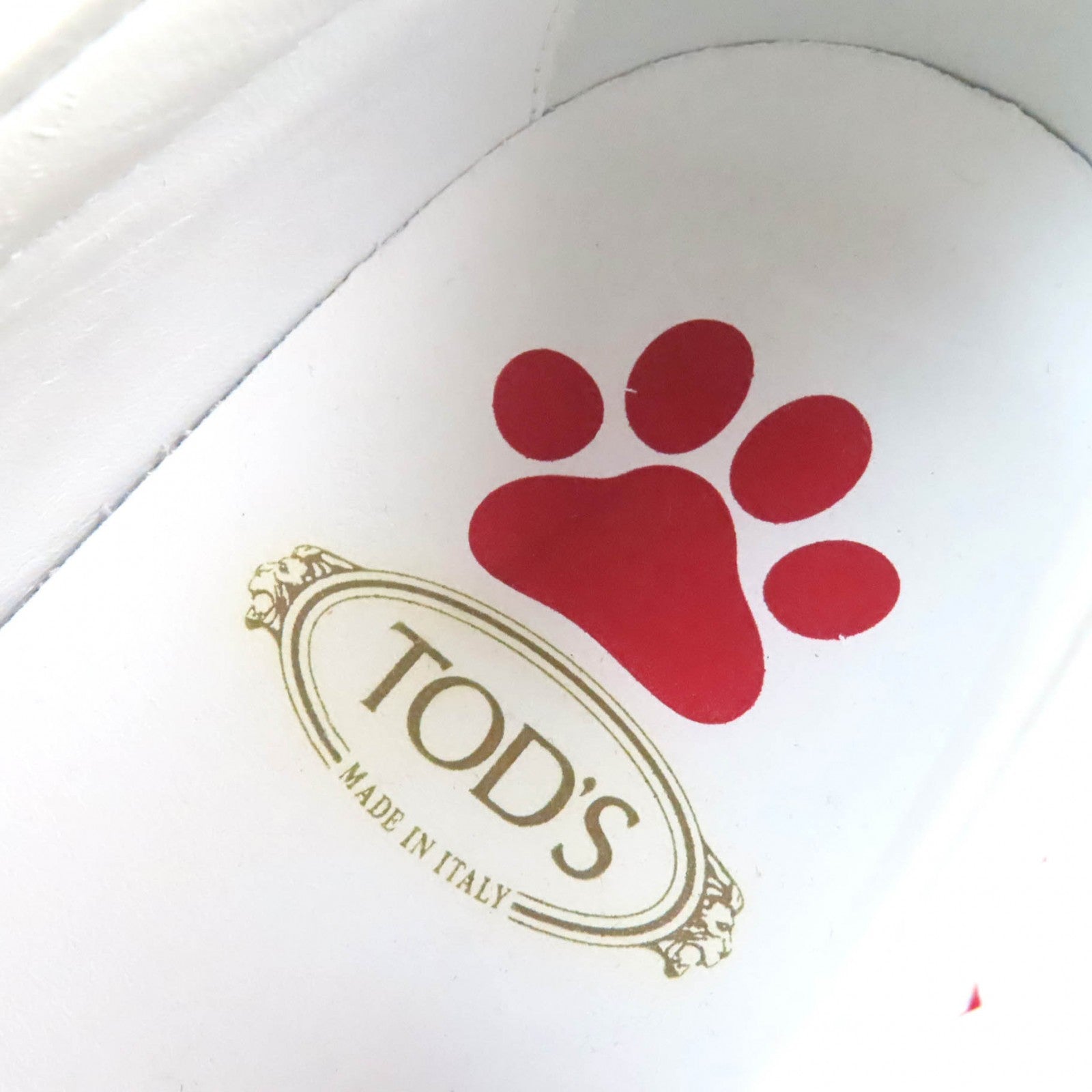 Tod's Leather Slip-Ons Sneakers White Red 38