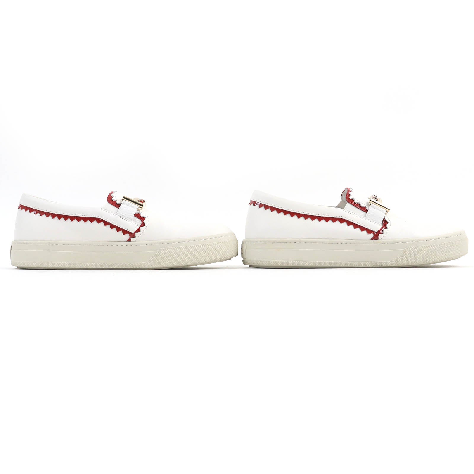 Tod's Leather Slip-Ons Sneakers White Red 38