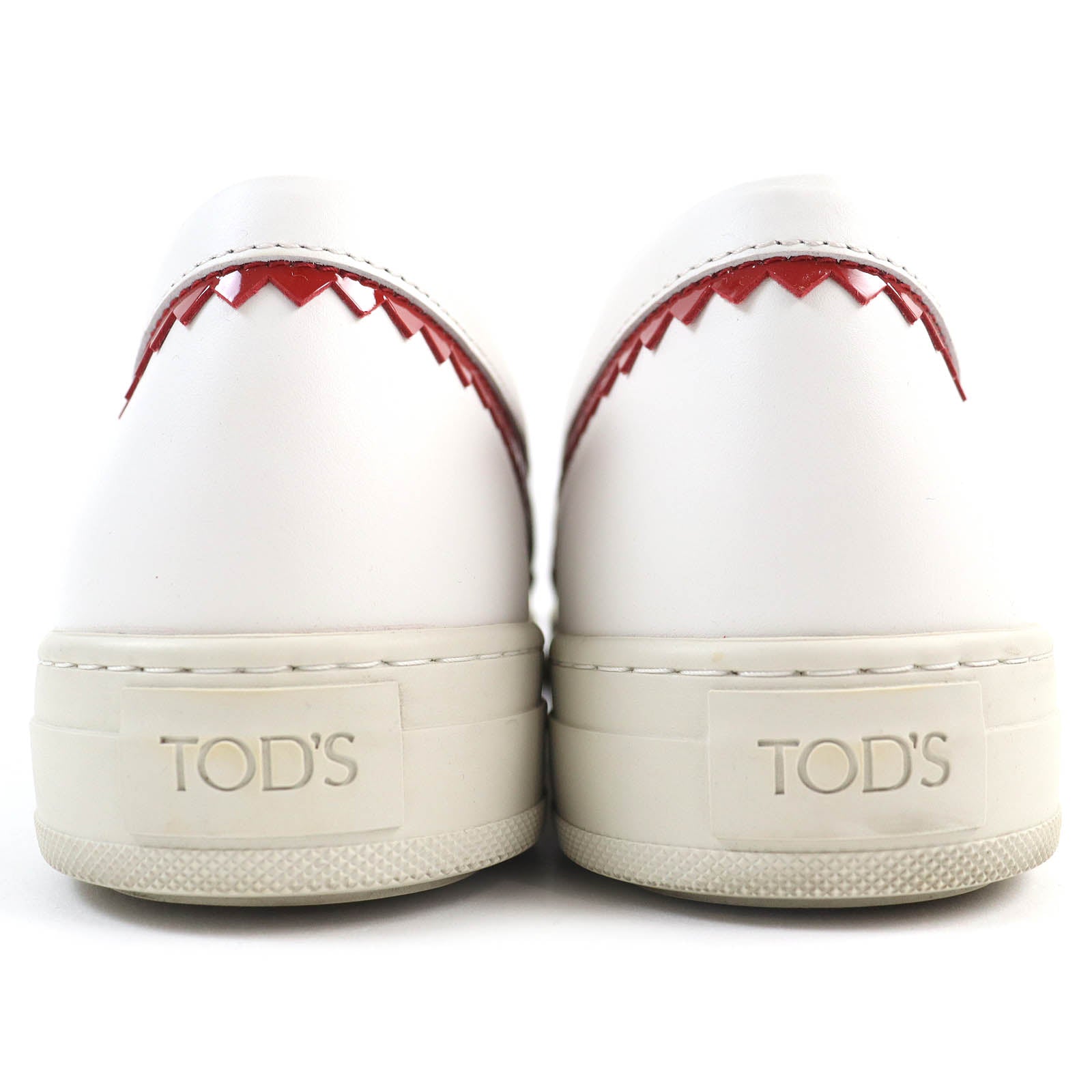 Tod's Leather Slip-Ons Sneakers White Red 38