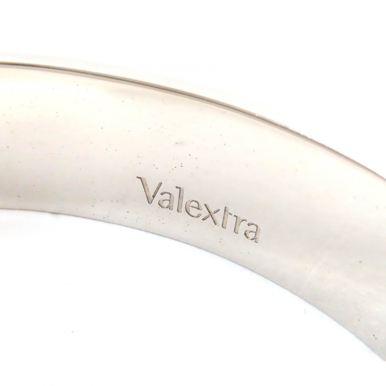 Valextra Leather Bangle Dark Brown Silver