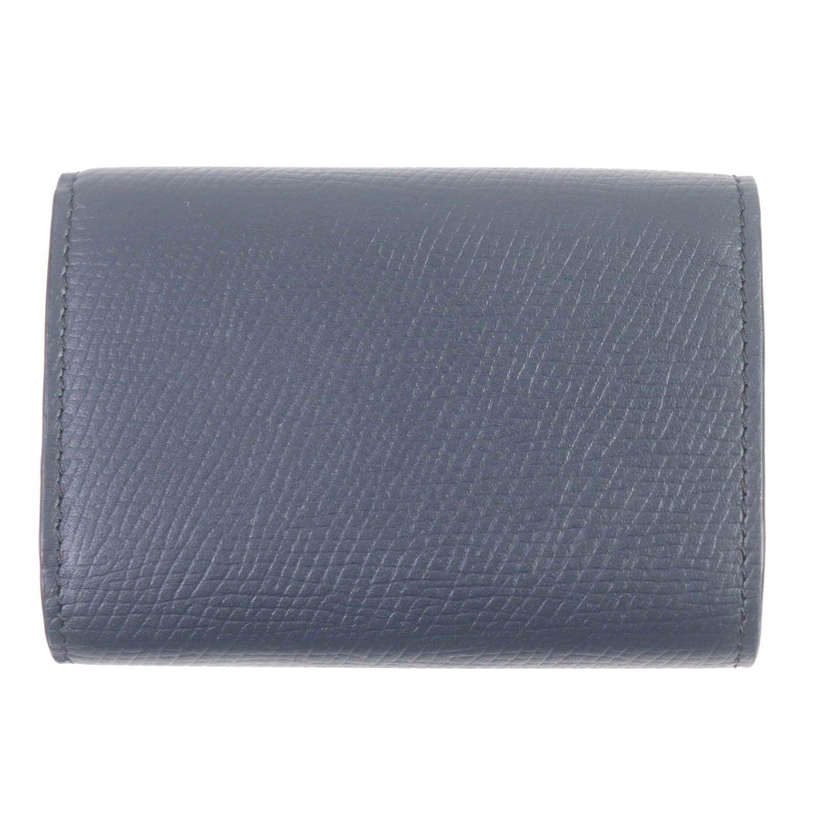 Celine Leather Compact Tri-fold Wallet Navy