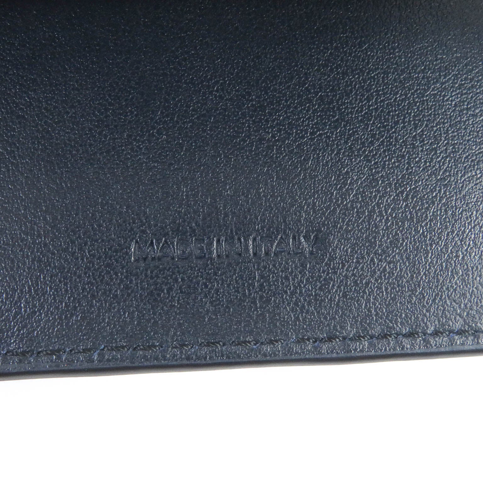 Celine Leather Compact Tri-fold Wallet Navy