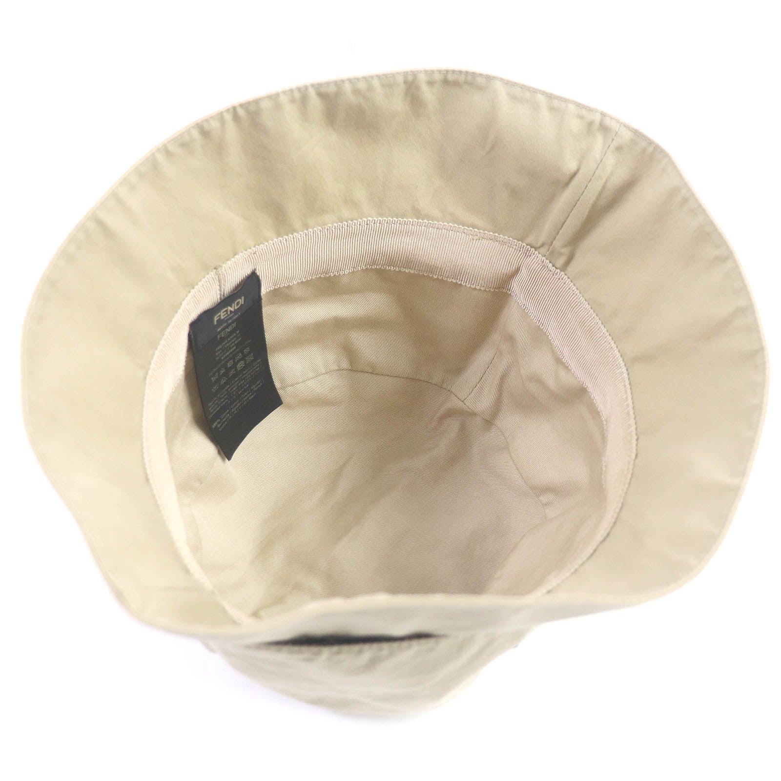 Fendi Reversible FF Logo Bucket Hat Beige