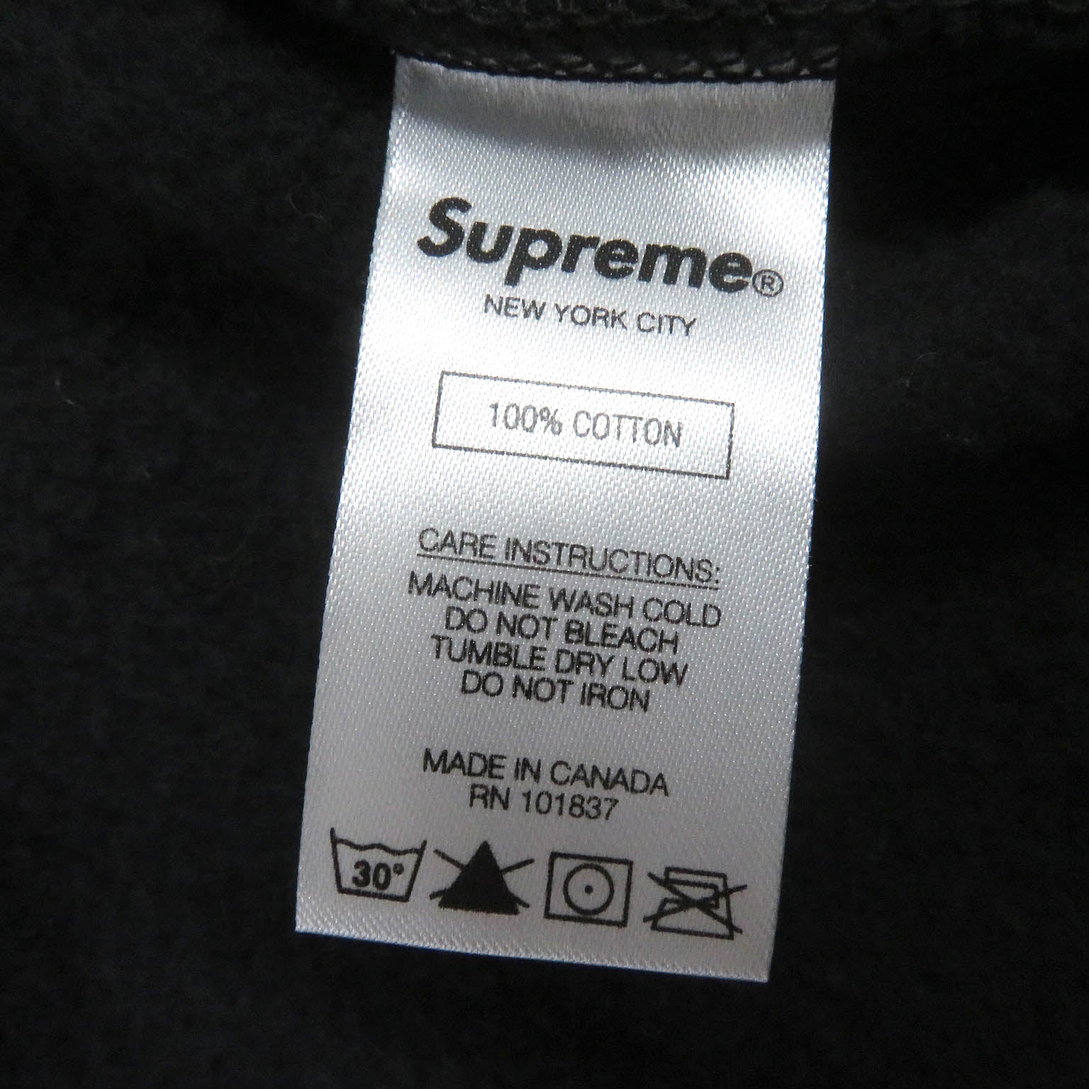 Supreme Cotton Zip Up Hooded Sweatshirt M