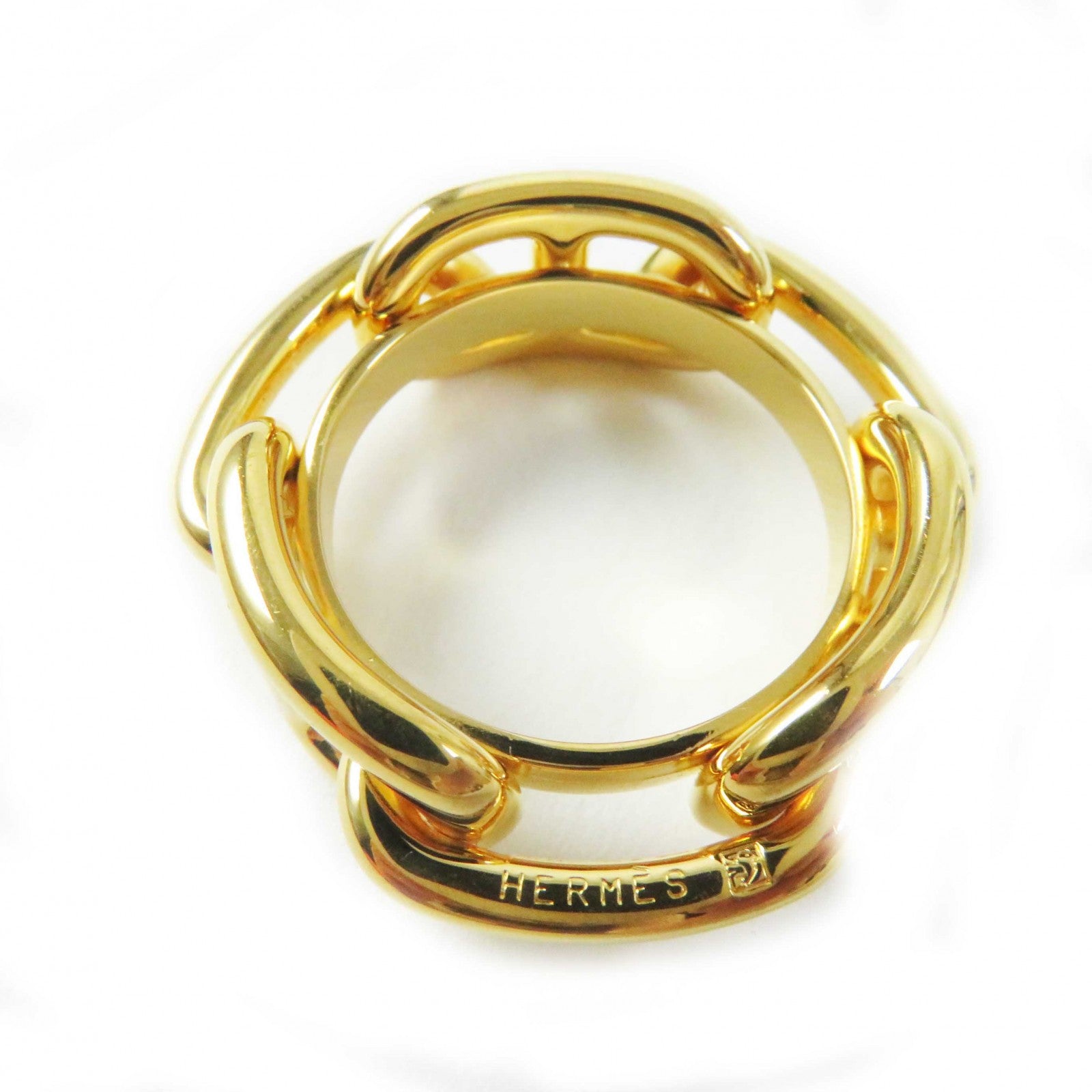 Hermes Gold Plated Scarf Ring