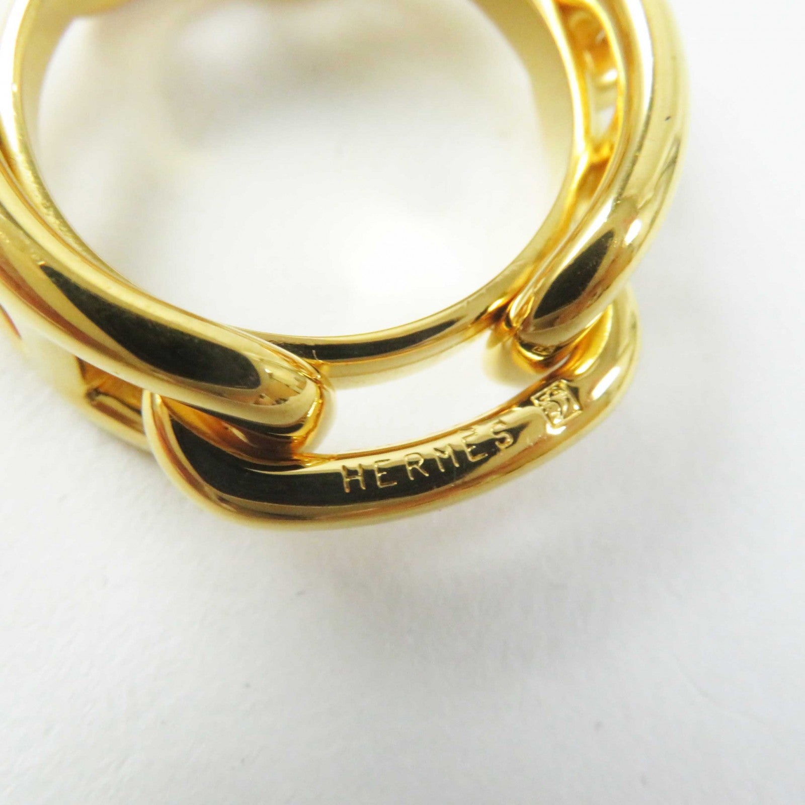 Hermes Gold Plated Scarf Ring