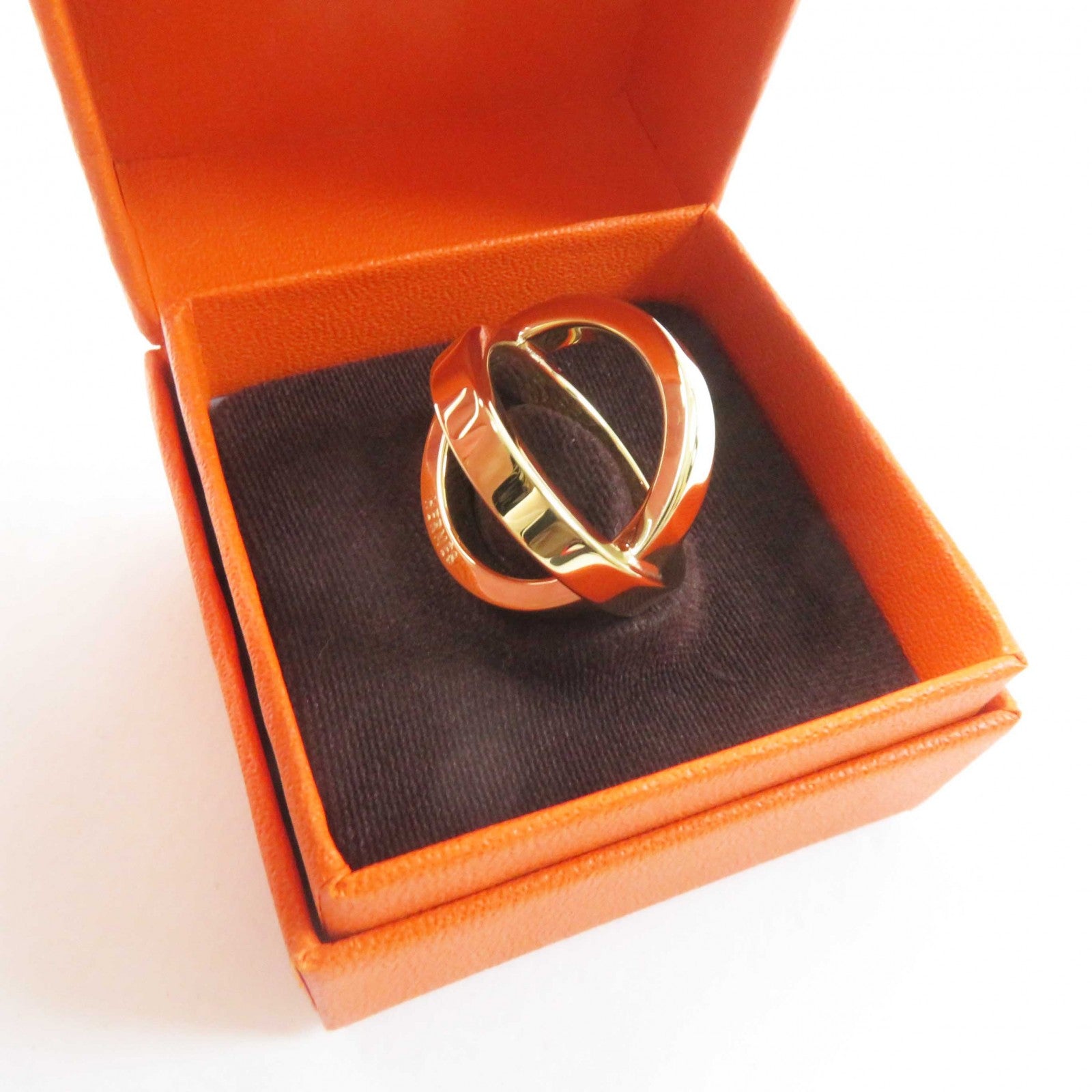 Hermes Gold Plated Scarf Ring