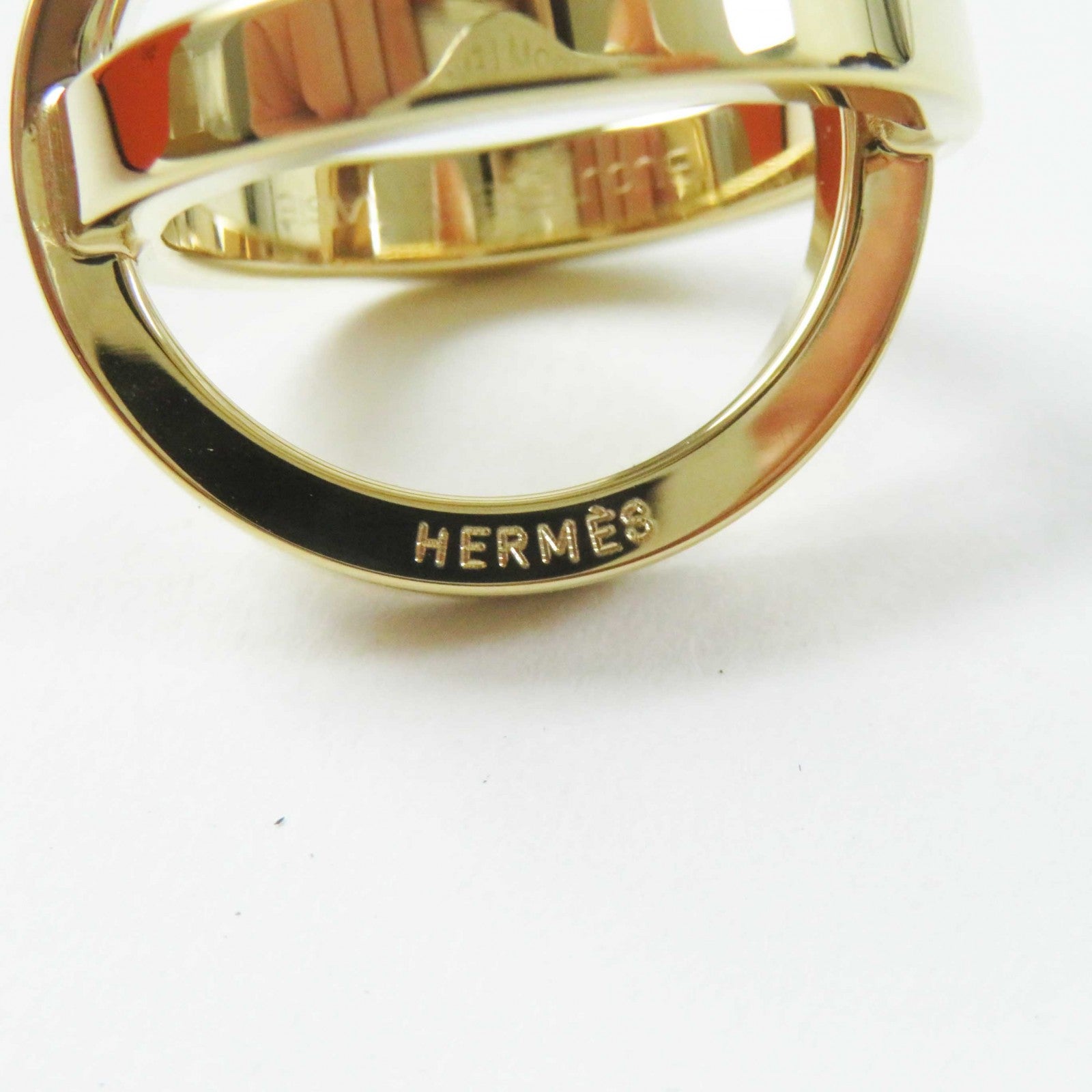 Hermes Gold Plated Scarf Ring