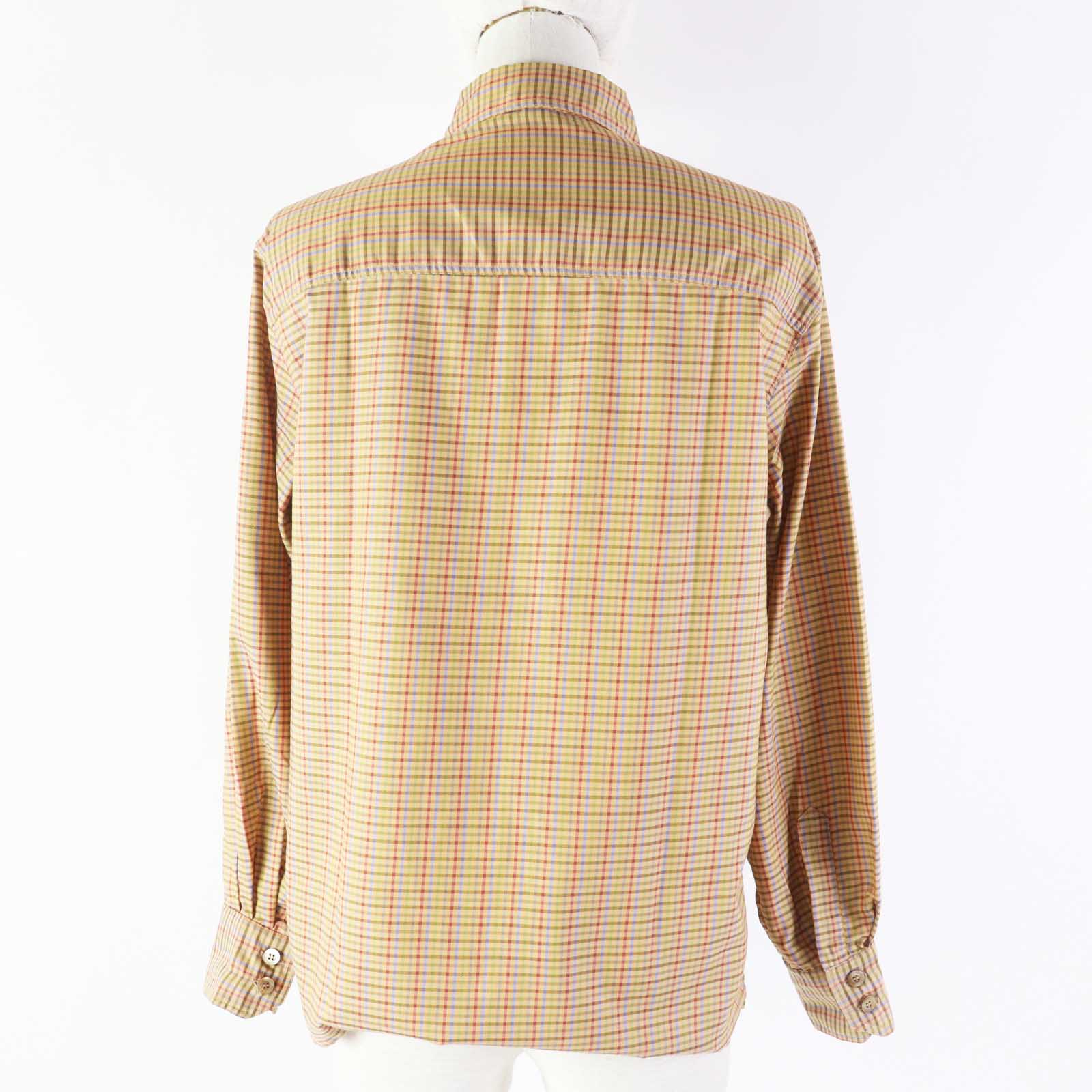 Celine Cotton Triomphe Embroidery Check Shirt