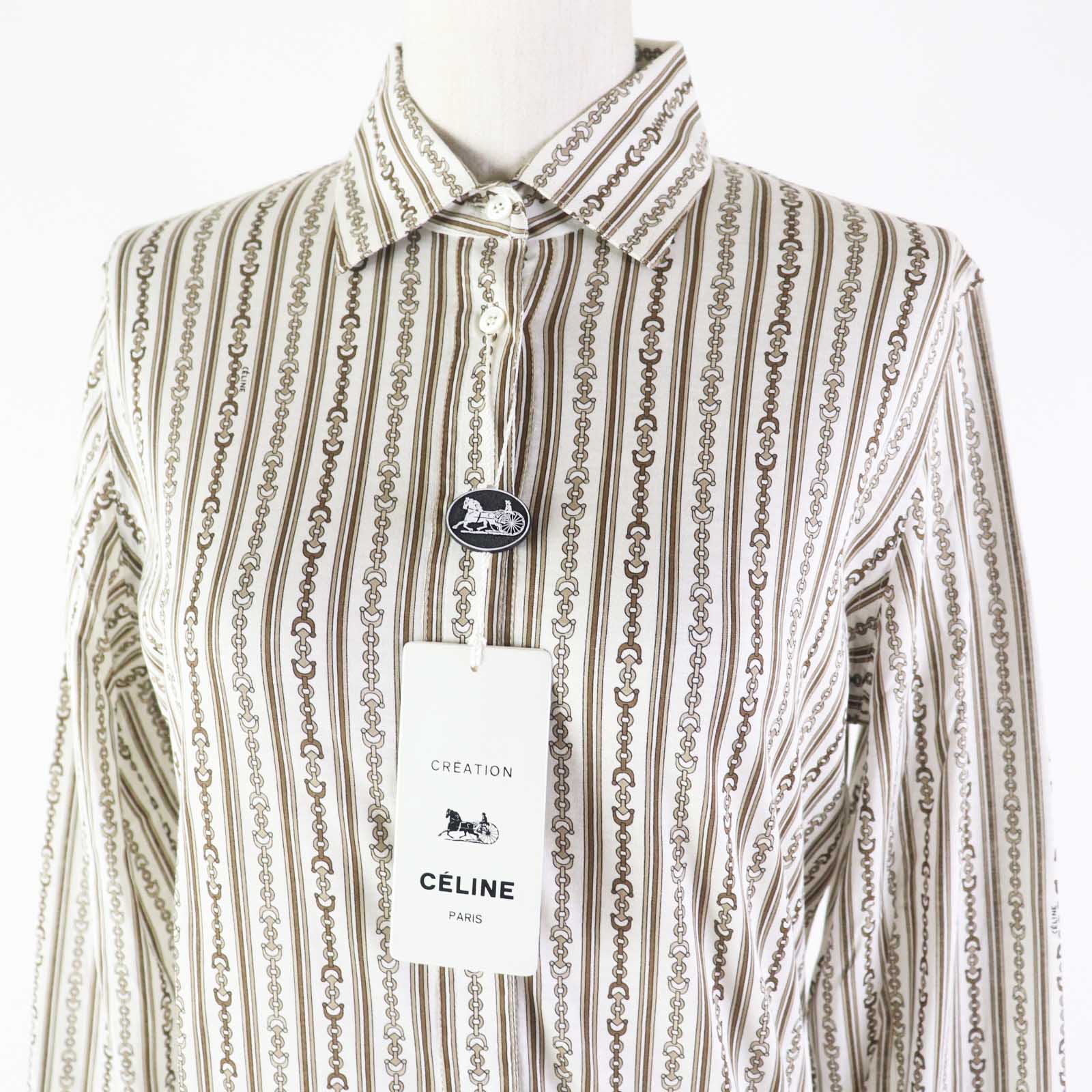 Celine Cotton Chain Pattern Shirt Women