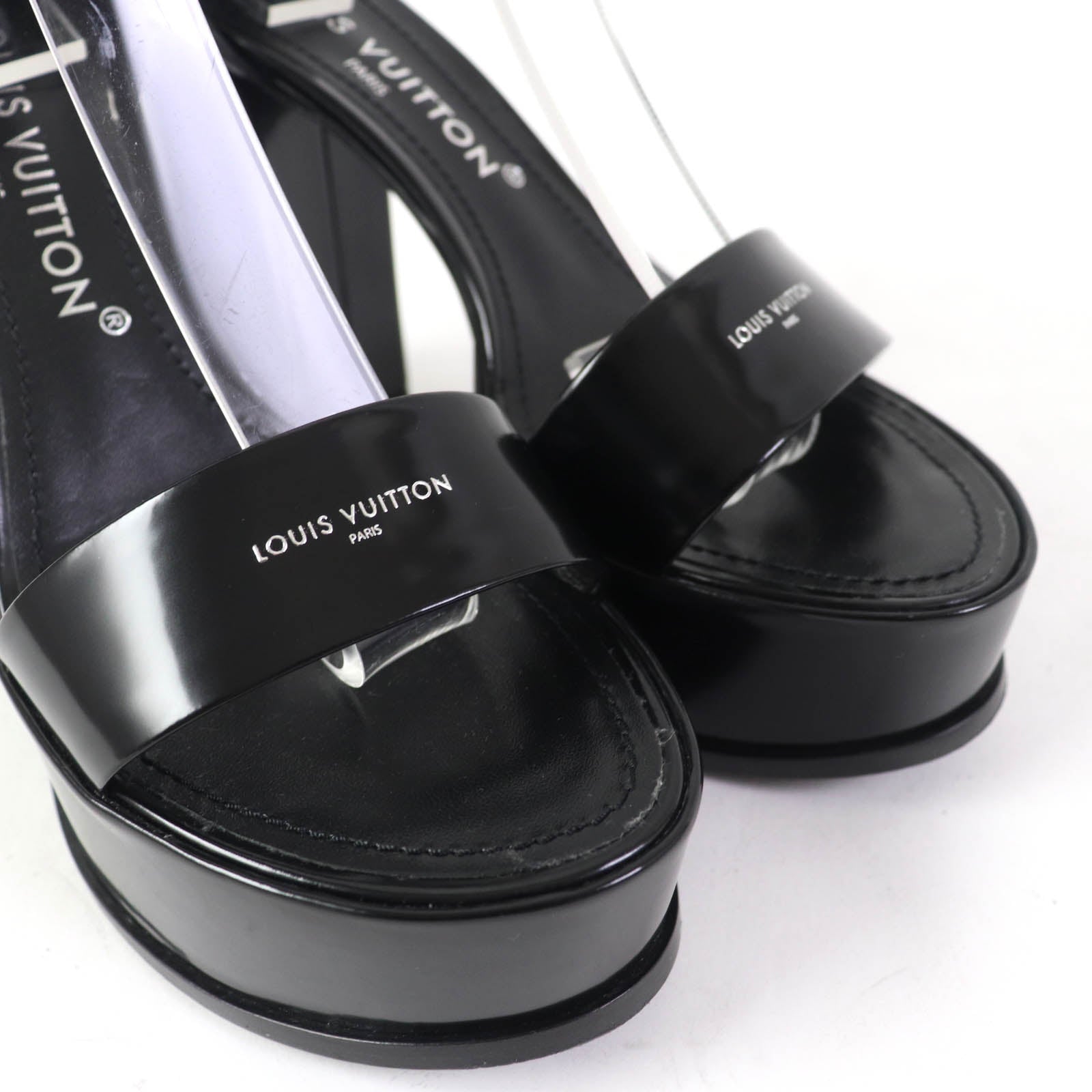 Louis Vuitton LV Logo Leather Sandals Black