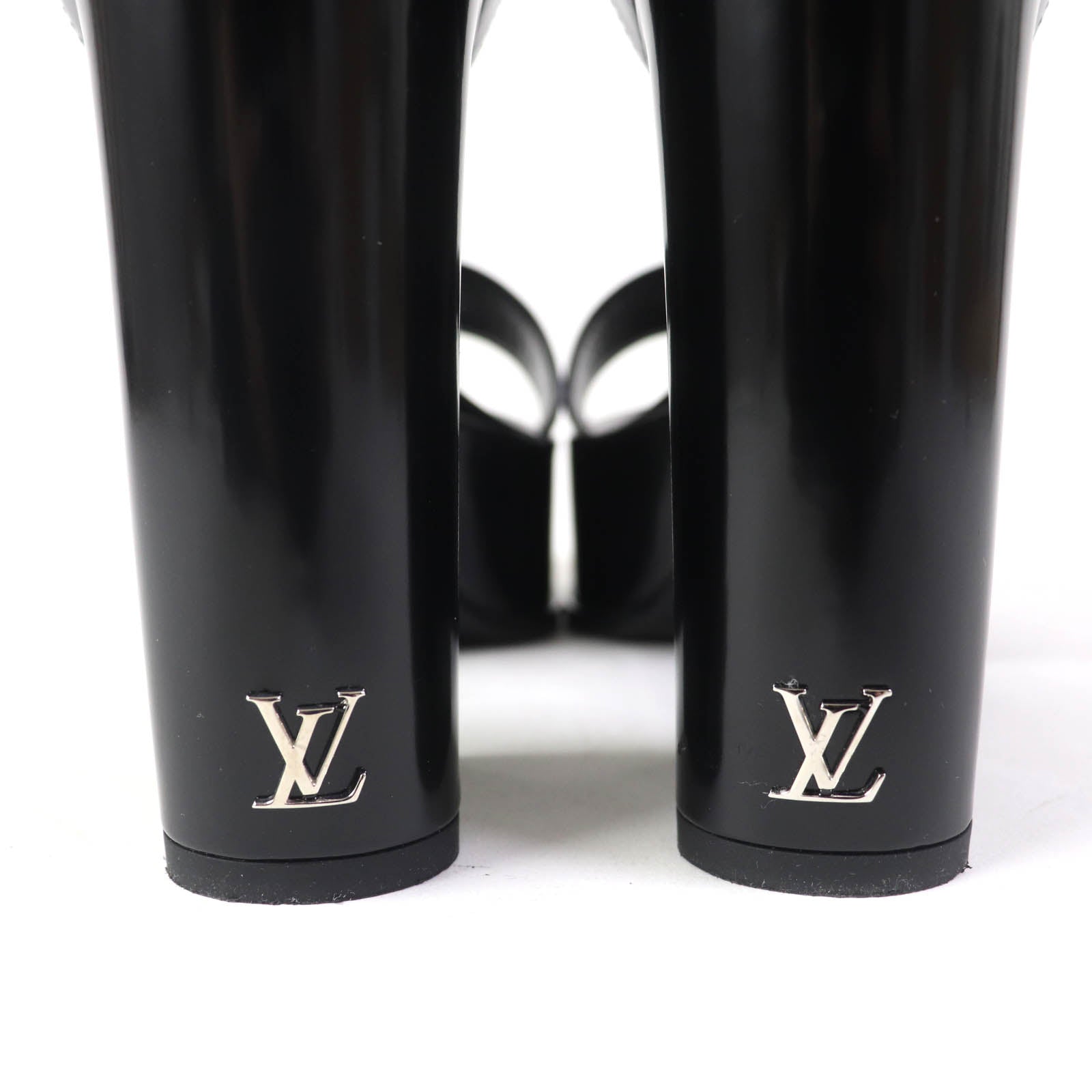 Louis Vuitton LV Logo Leather Sandals Black