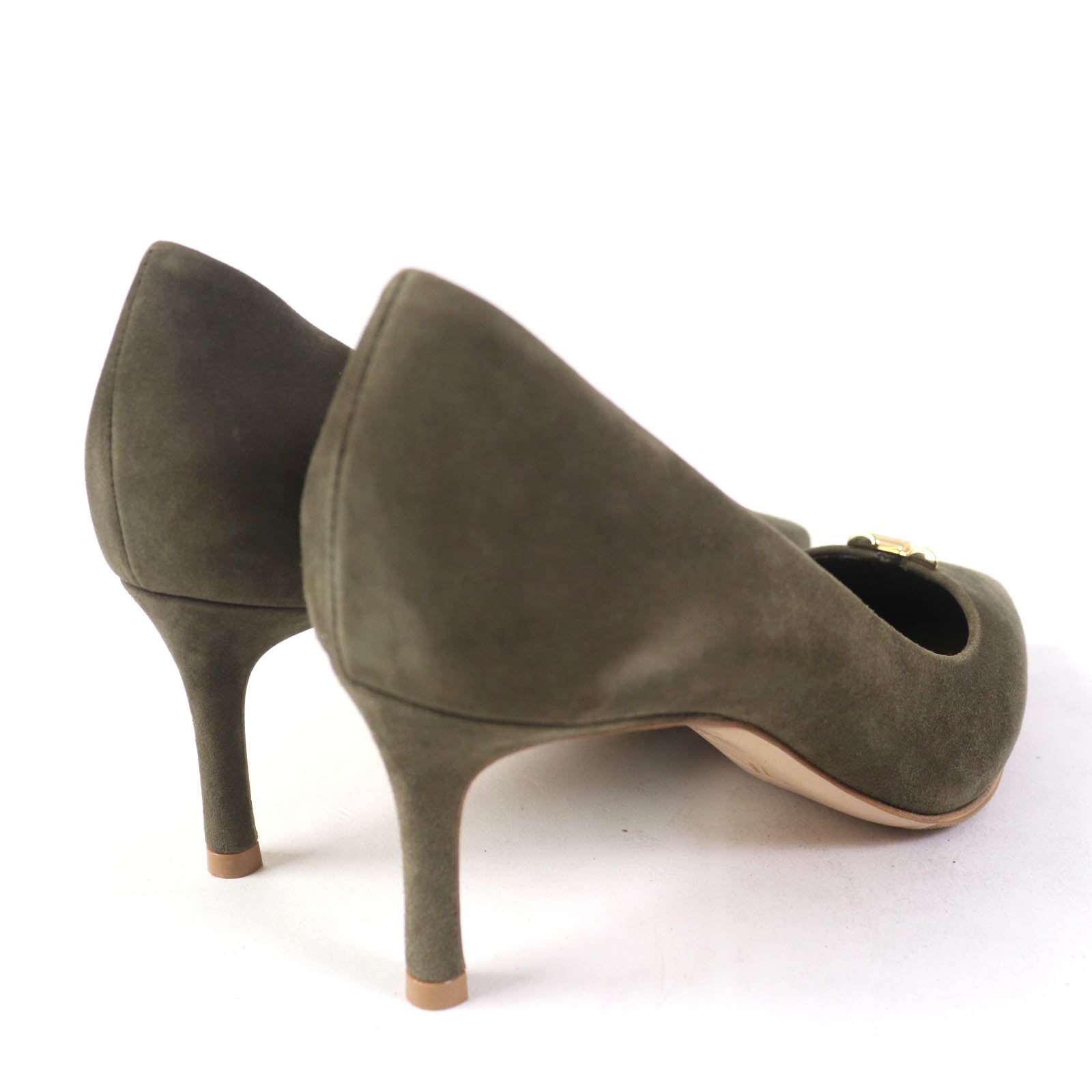 Louis Vuitton Suede Leather Pumps Khaki 37