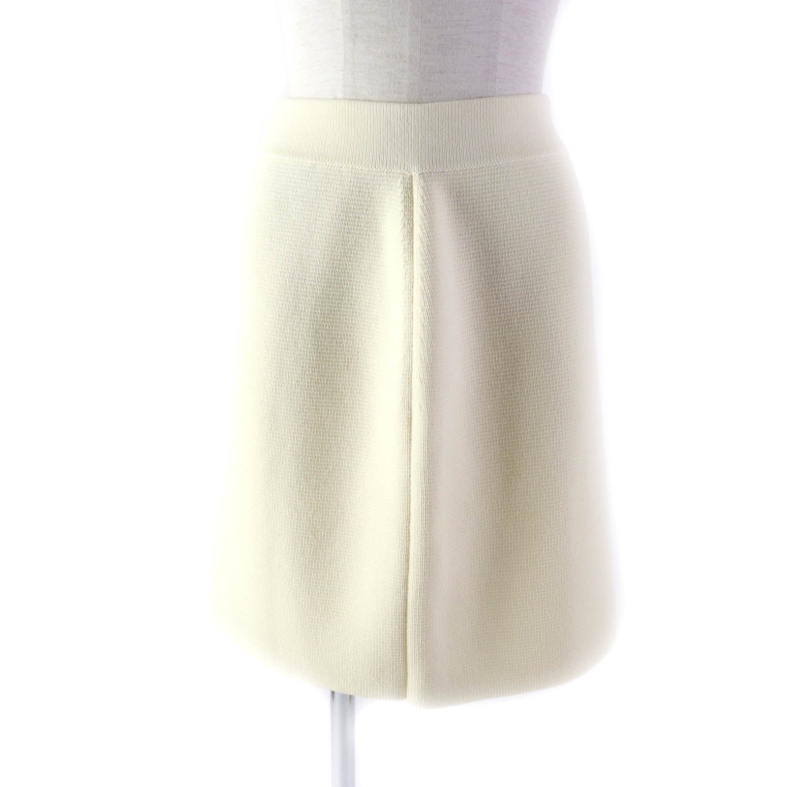 Gucci Wool Trapezoid Knit Skirt Ivory M