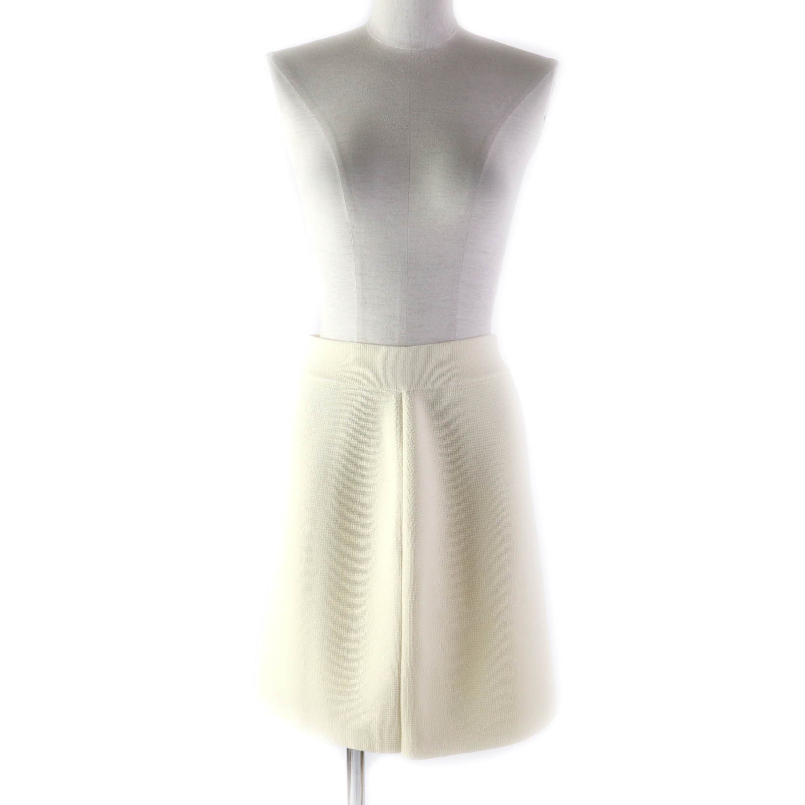 Gucci Wool Trapezoid Knit Skirt Ivory M