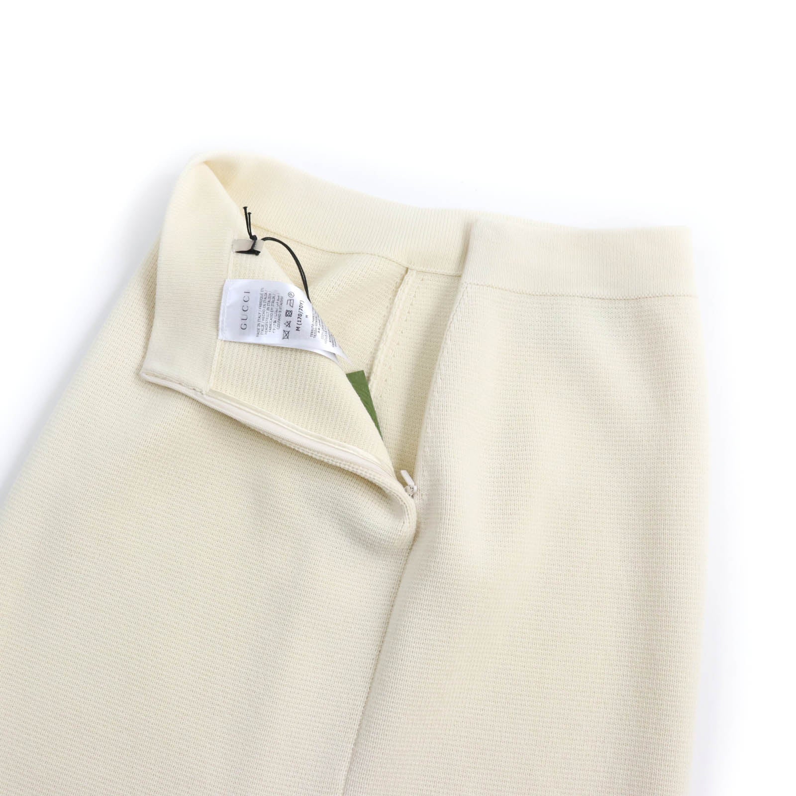 Gucci Wool Trapezoid Knit Skirt Ivory M