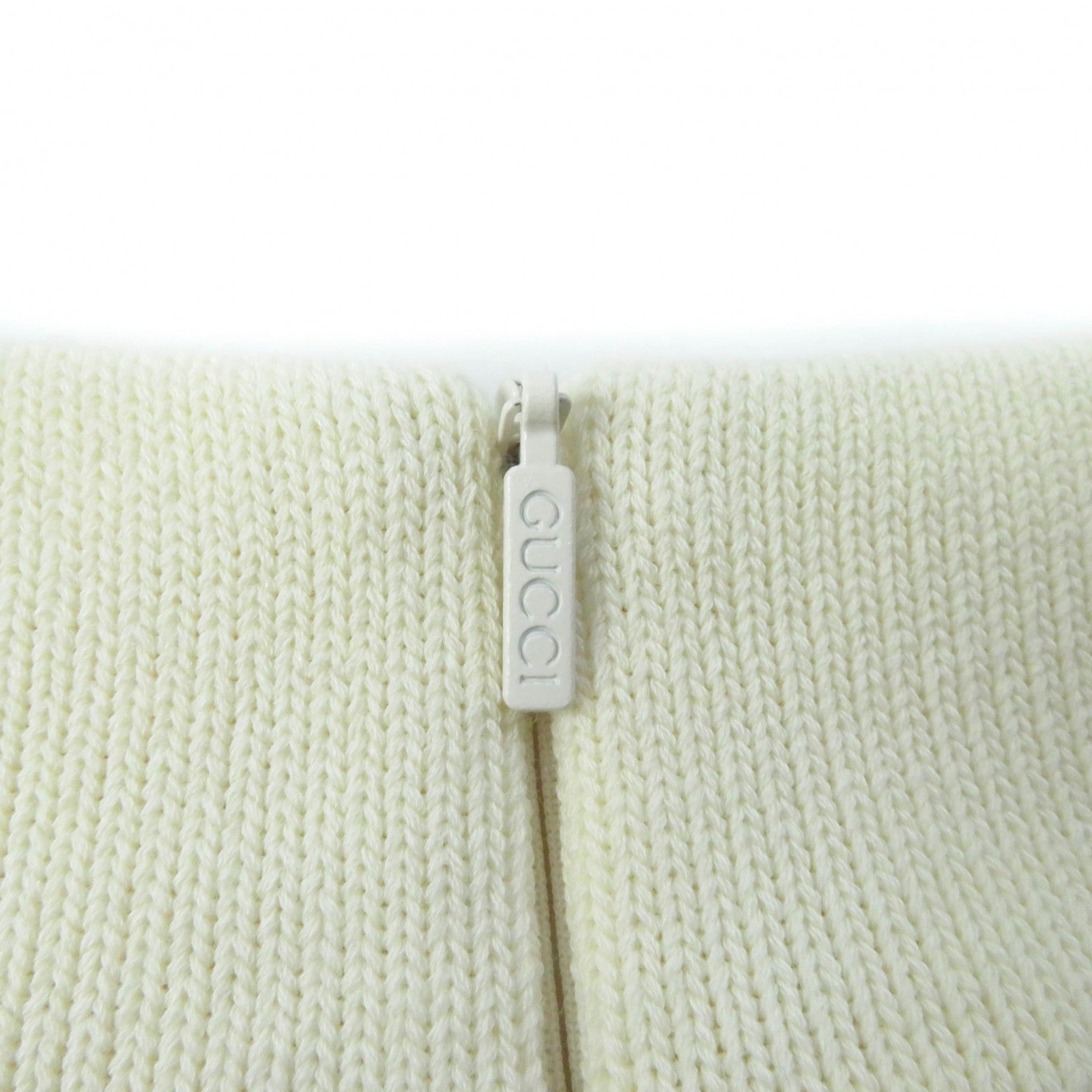 Gucci Wool Trapezoid Knit Skirt Ivory M