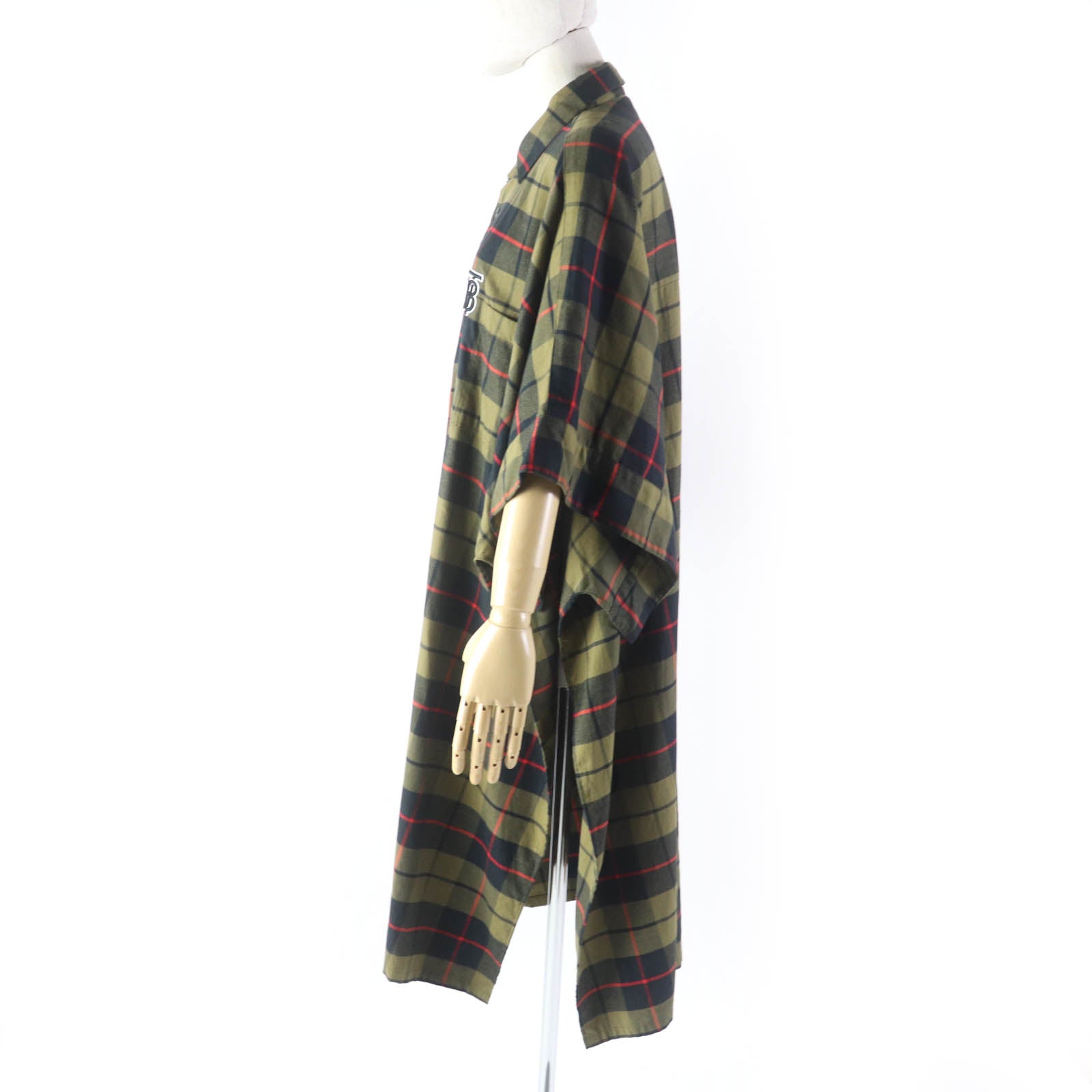 Burberry TB Logo Check Poncho Khaki S/M