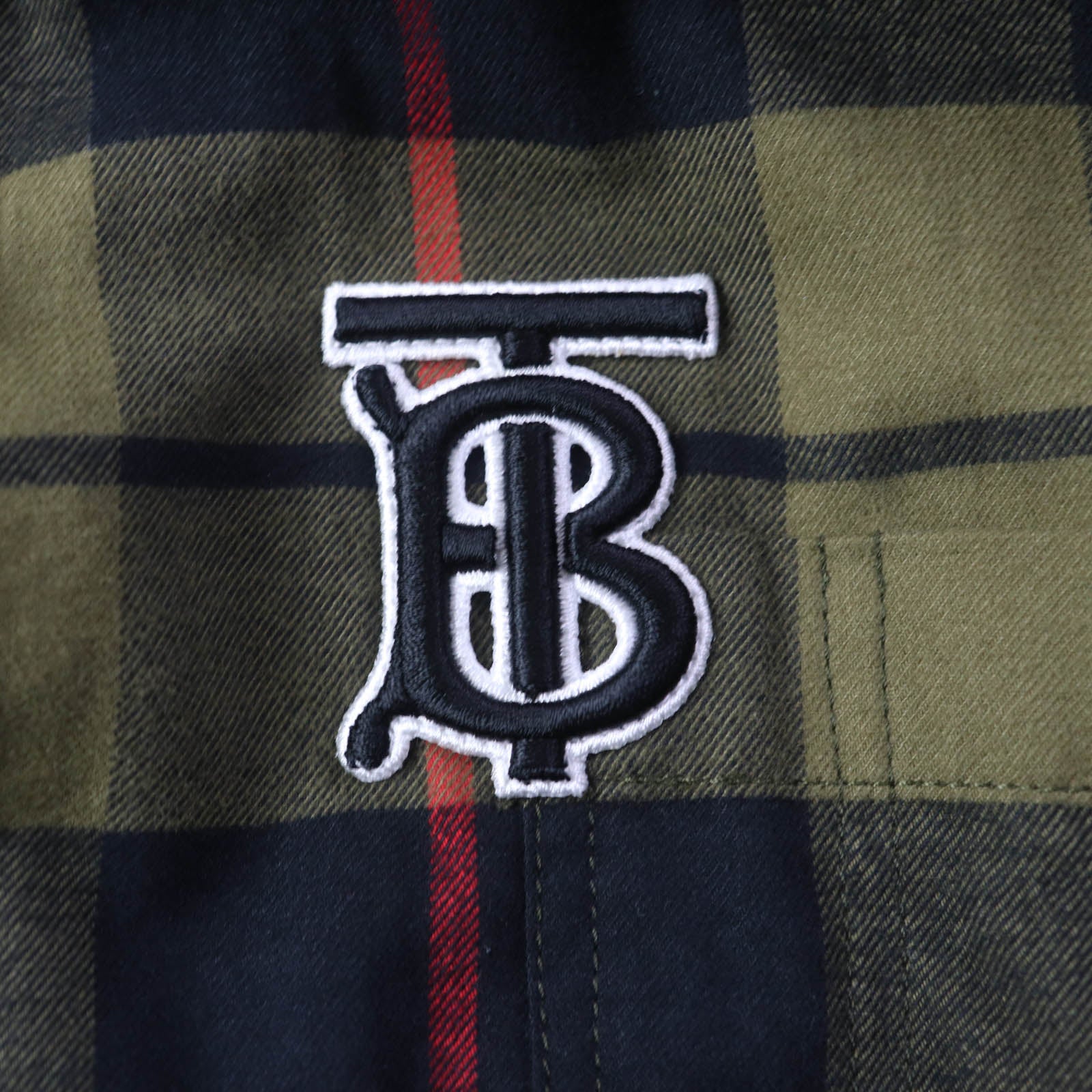 Burberry TB Logo Check Poncho Khaki S/M