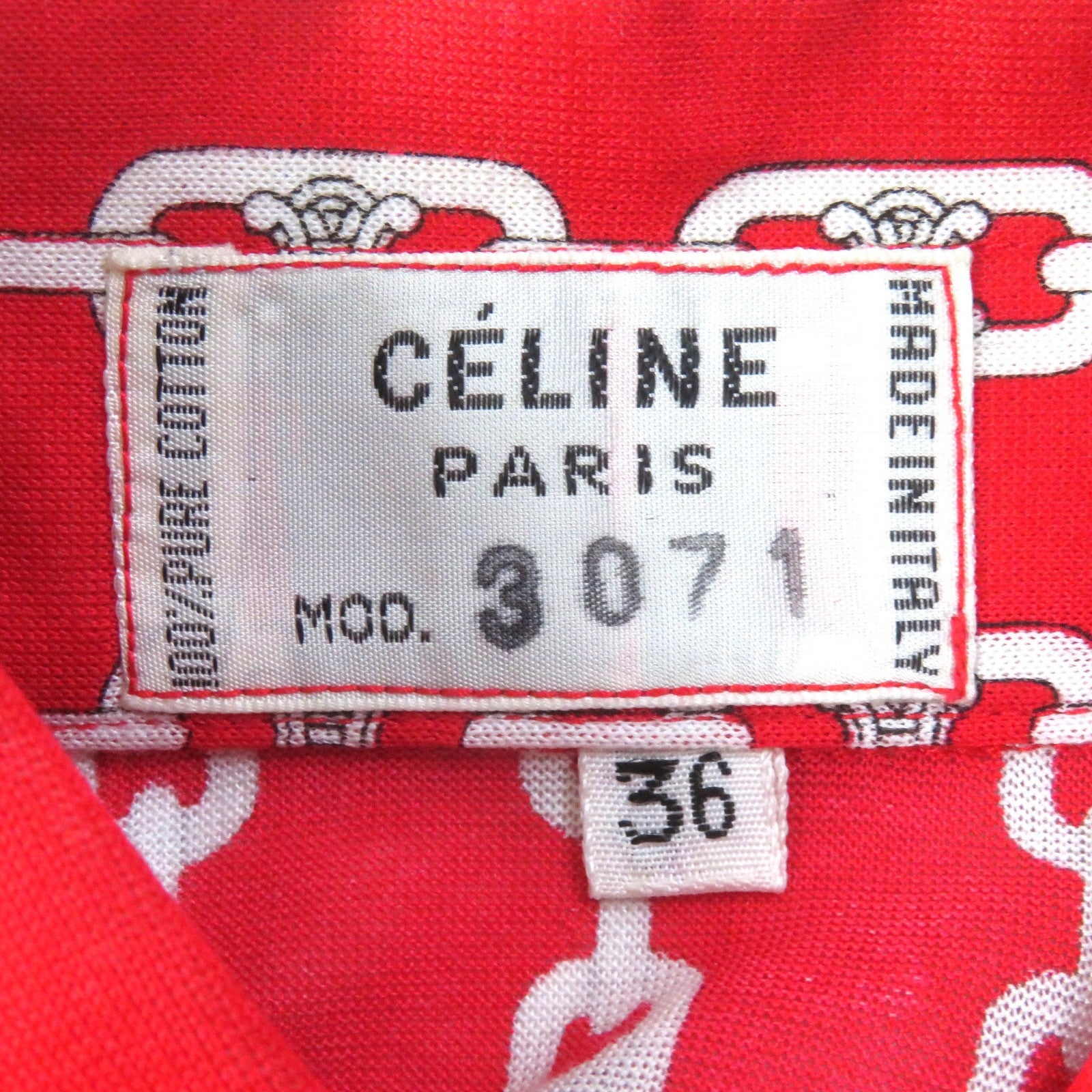 Celine Cotton Triomphe Chain Long Sleeve Shirt