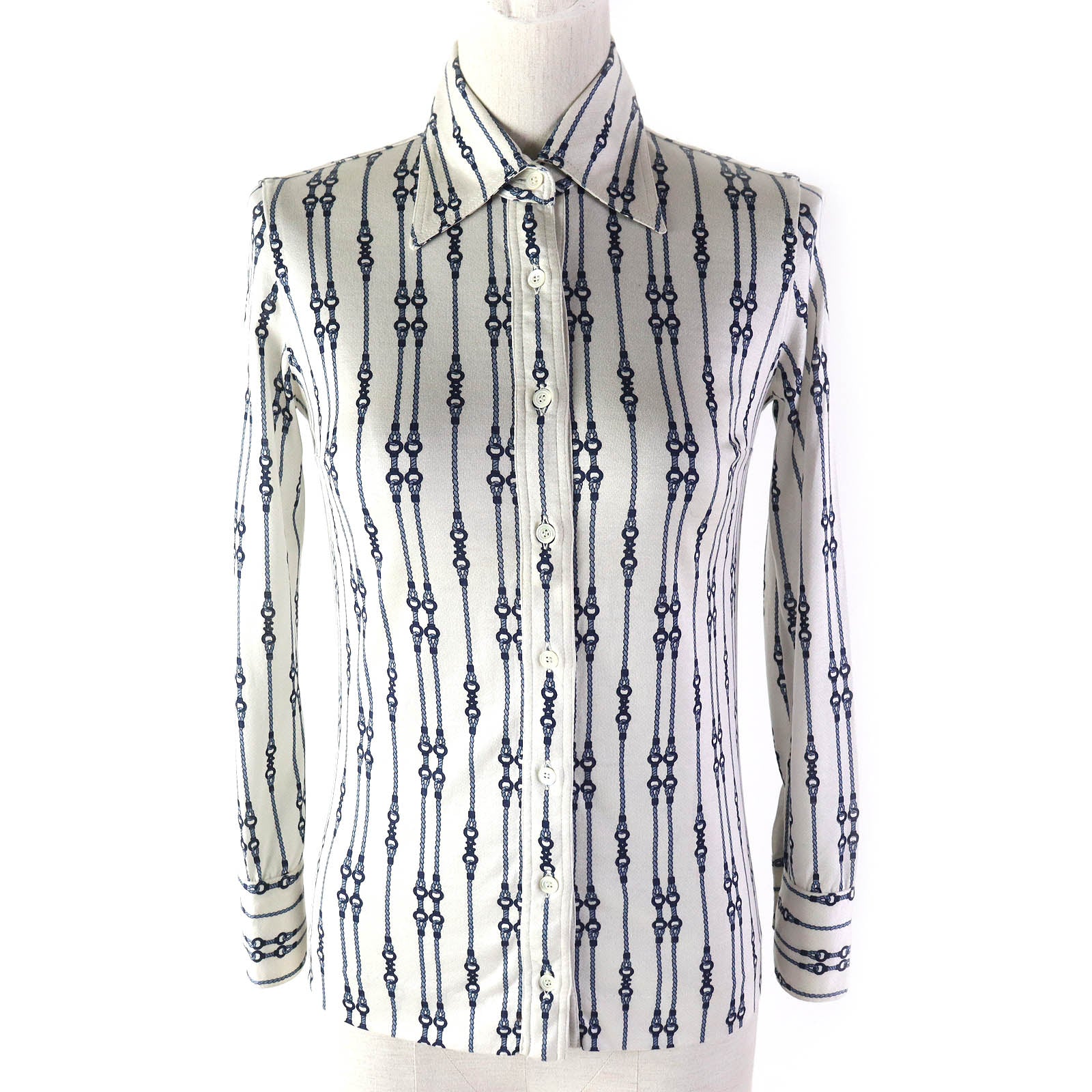 Celine Cotton Bit Rope Pattern Shirt