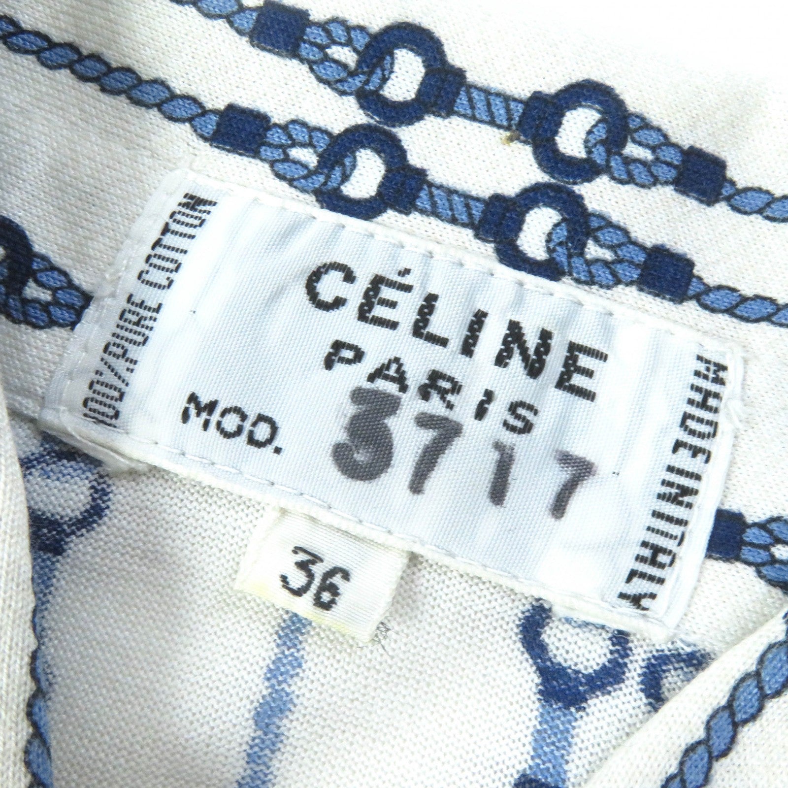 Celine Cotton Bit Rope Pattern Shirt