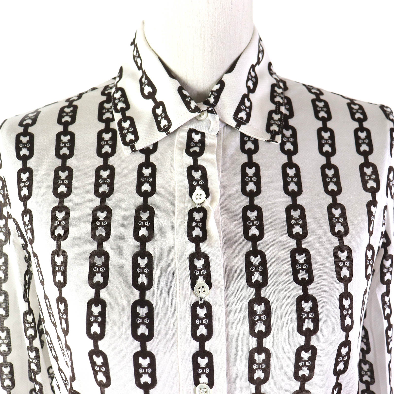 Celine Cotton Triomphe Chain Long Sleeve Shirt