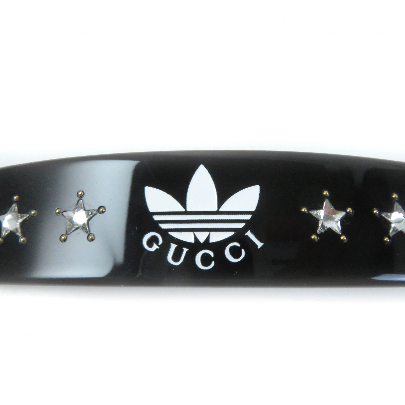 Gucci Star Rhinestone Logo Barrette Hair Clip