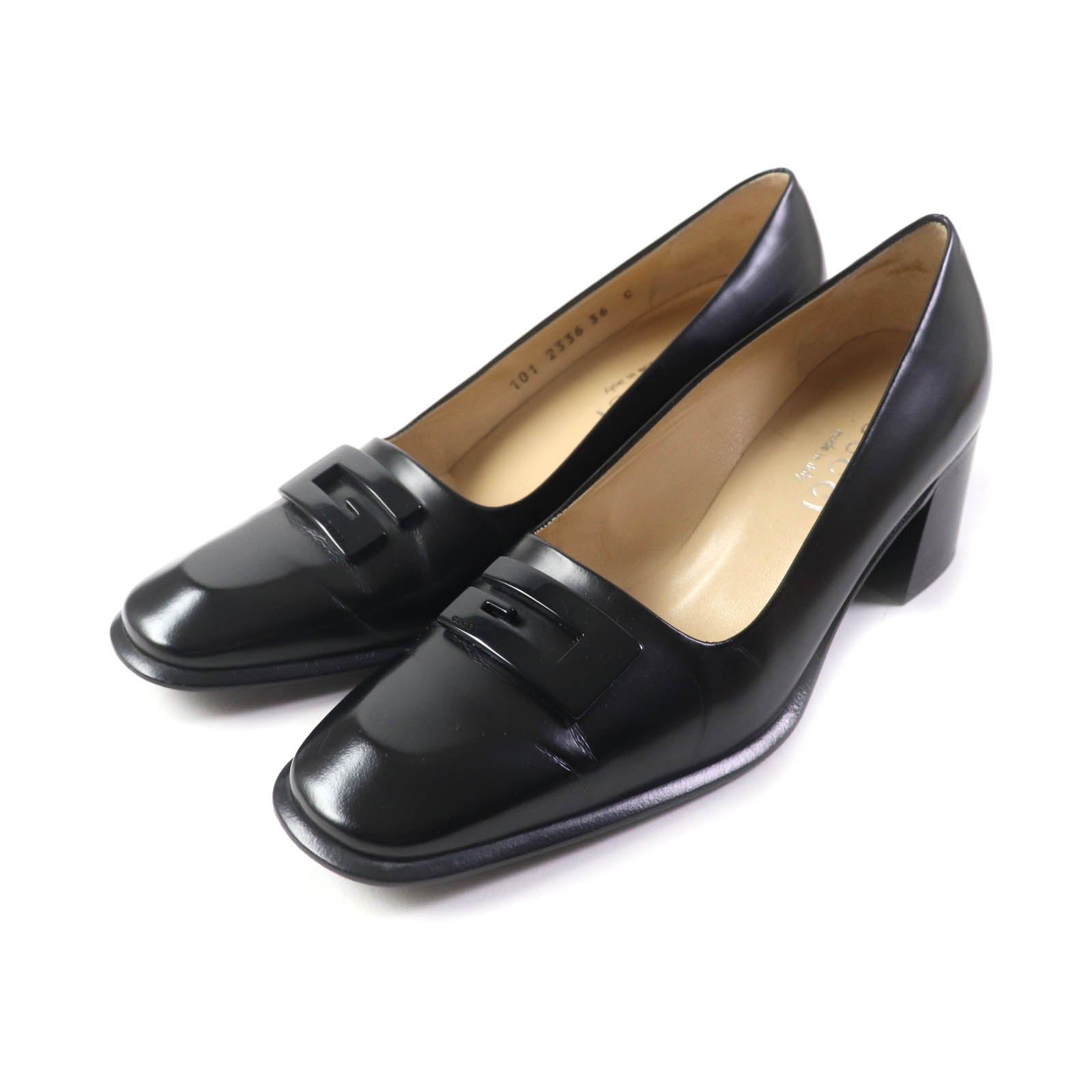 GUCCI Leather Pumps Black 36 Women